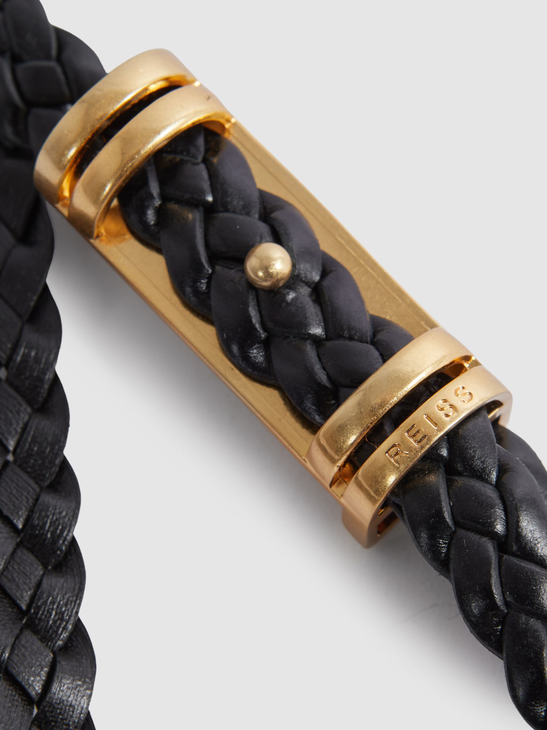 Woven Leather Belt in Black - Image 4 of 4