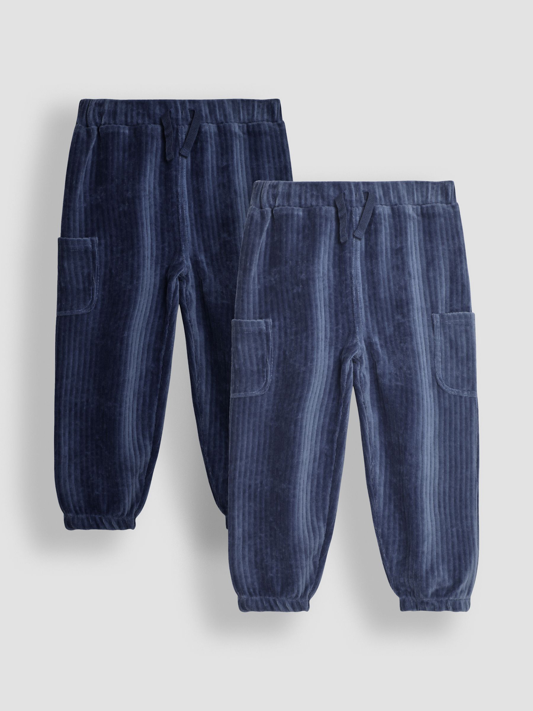 Navy Blue & Denim Blue 2-Pack Velour Pocket Joggers - Image 1 of 7