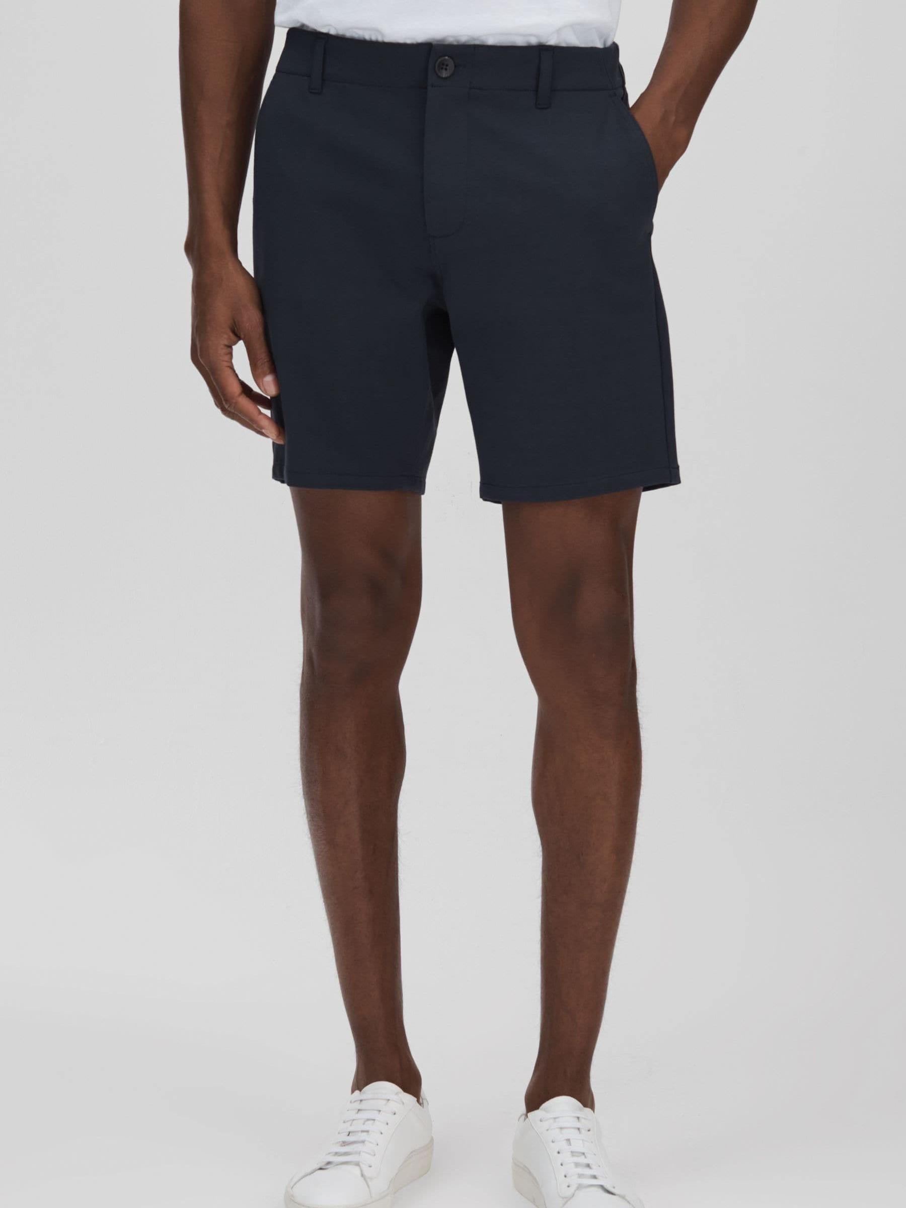 Paige Tailored Knitted Shorts in Deep Anchor - Image 1 of 5