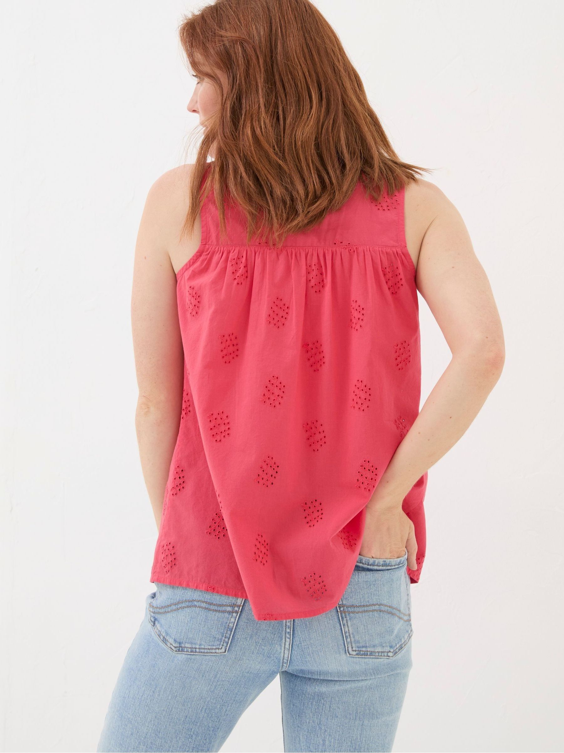 Cassie Red Embroidered Cami Vest - Image 2 of 5