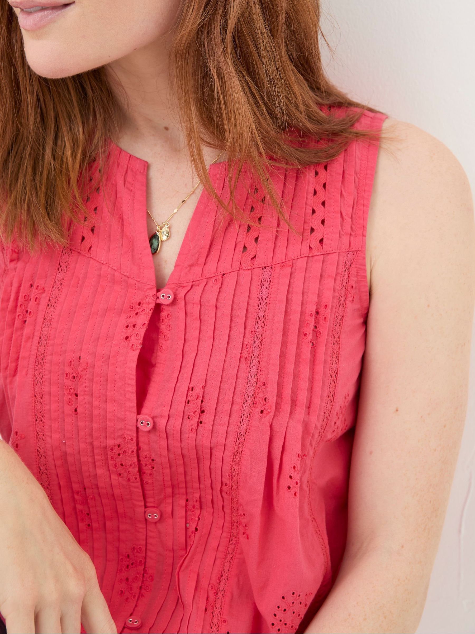 Cassie Red Embroidered Cami Vest - Image 3 of 5