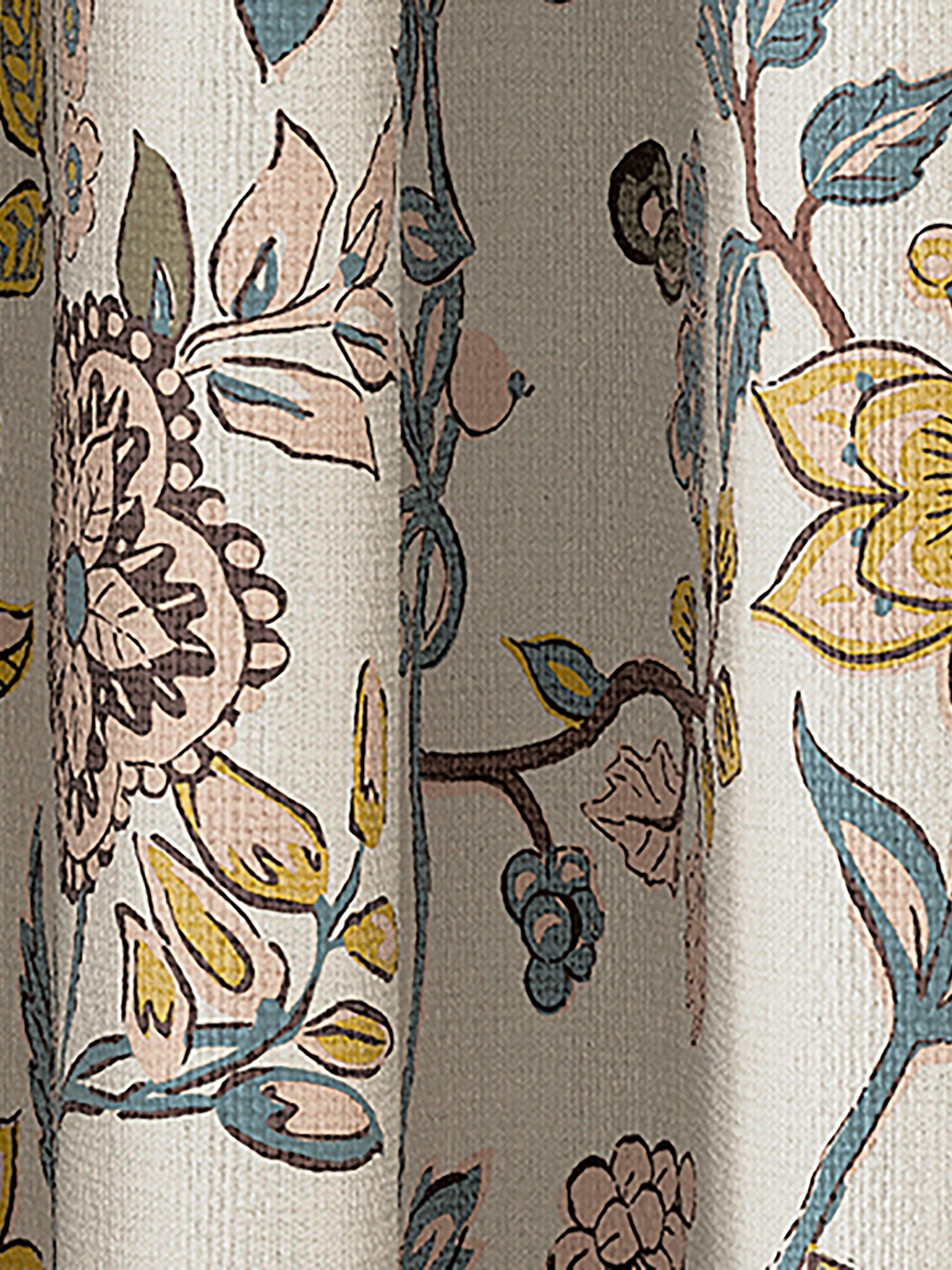 Indienne Floral Set of 2 Yellow Blackout Eyelet Curtains - Image 3 of 3