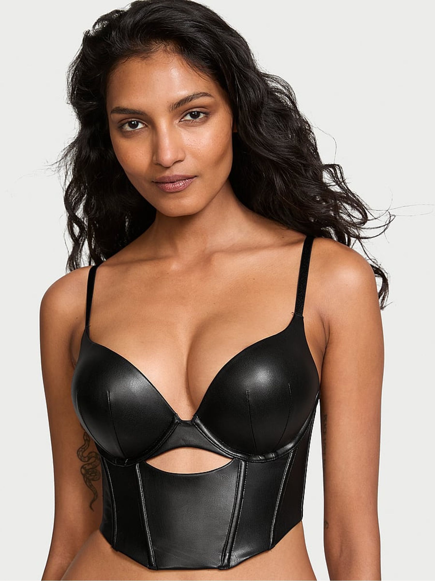 Black Corset Add 2 Cups Bombshell Corset Bra Top. | Victoria's
