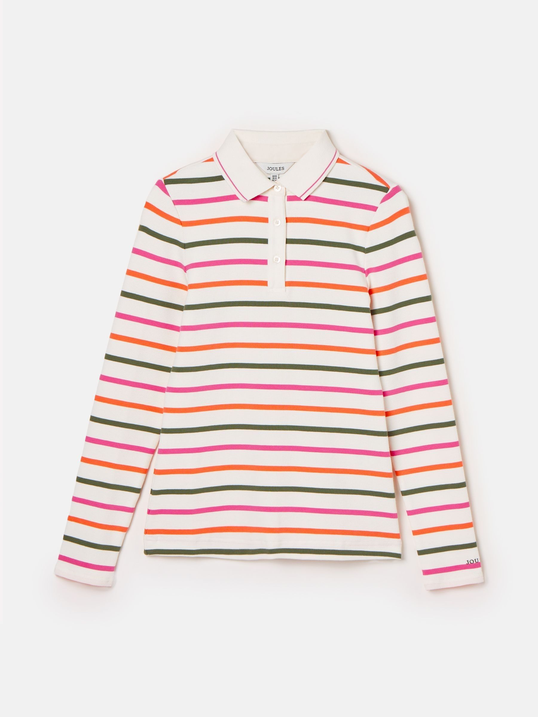 Fairfield Multi Ribbed Long Sleeve Striped Polo Shirt - Image 7 of 7