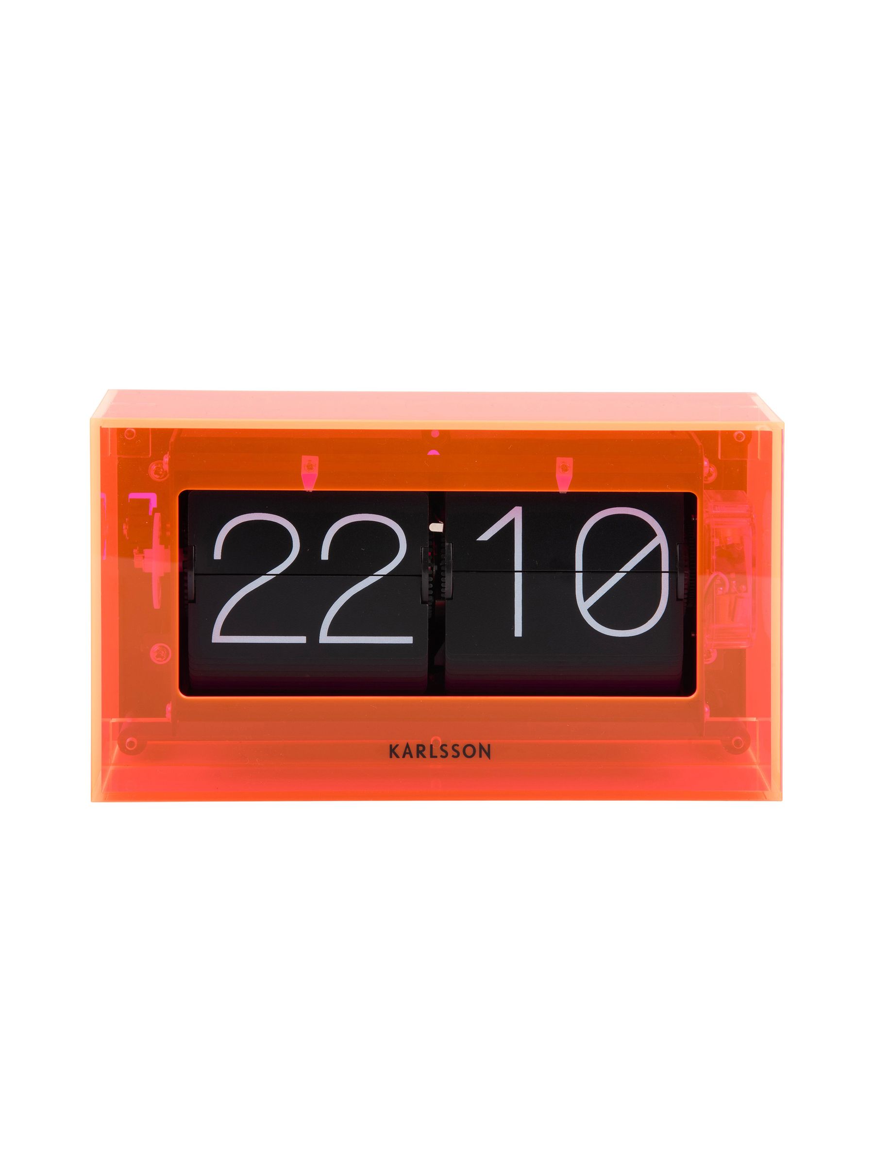 Karlsson Neon Orange Boxed Flip Table Clock - Image 2 of 4