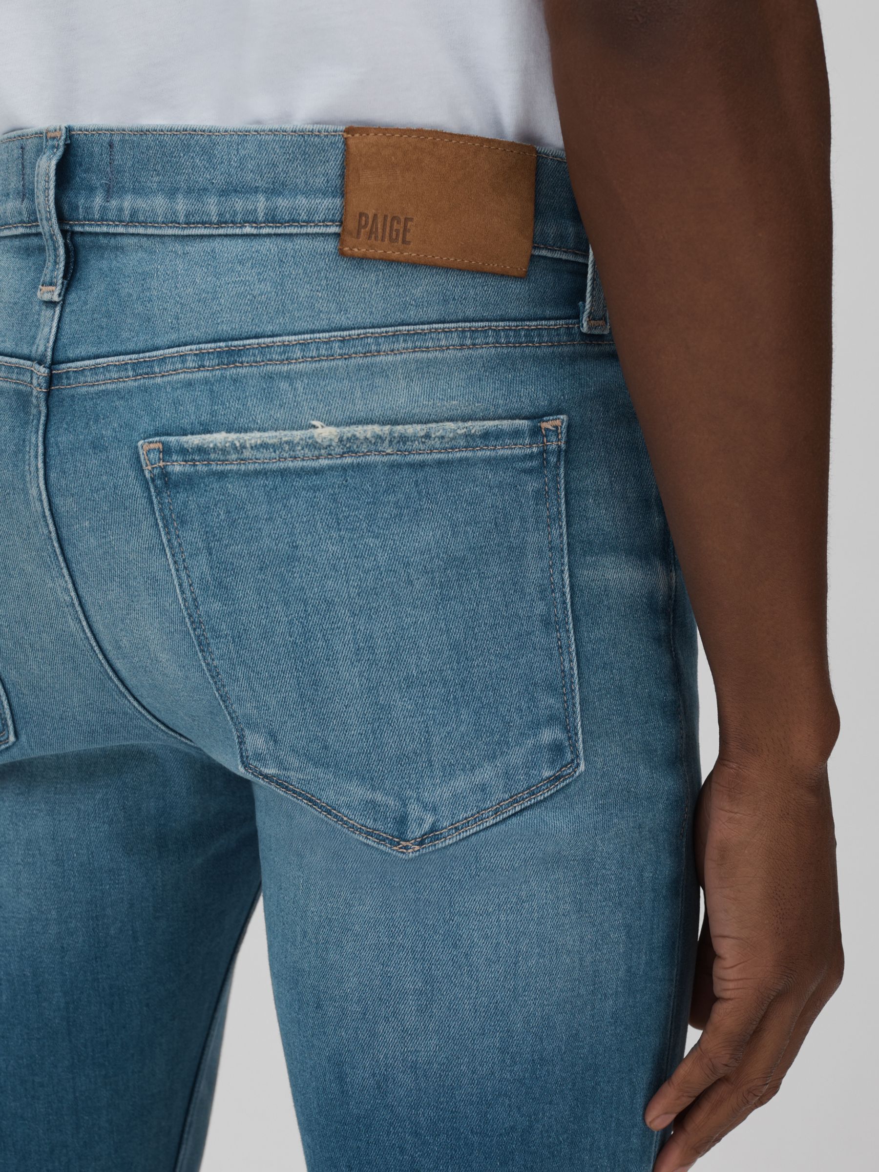 Paige Slim Fit Stretch Jeans in Kaufman Blue - Image 4 of 6