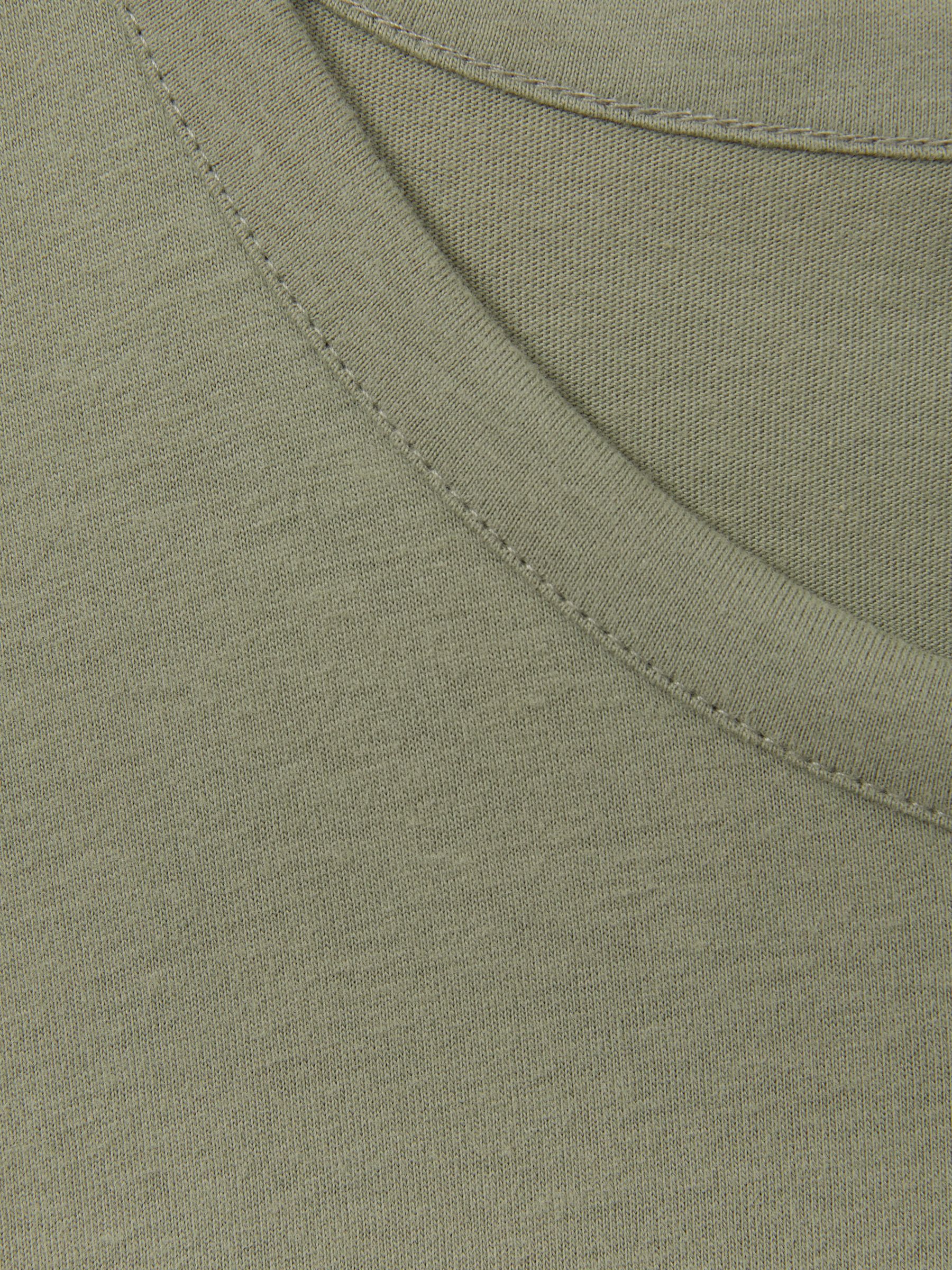 Cotton Crew Neck T-Shirt in Sage - Image 5 of 5
