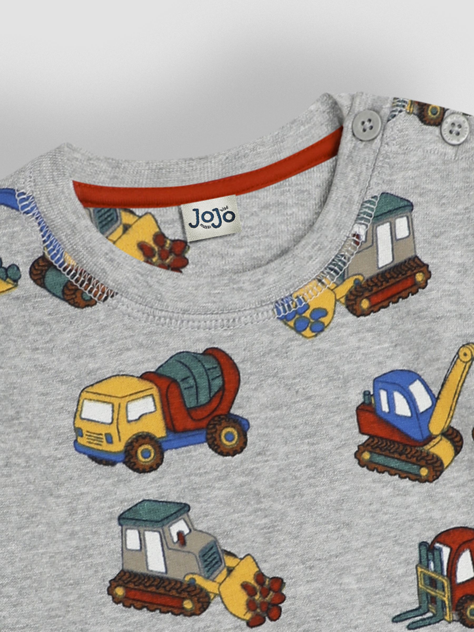Grey Marl Construction Vehicle Printed Sweatshirt - Image 3 of 3