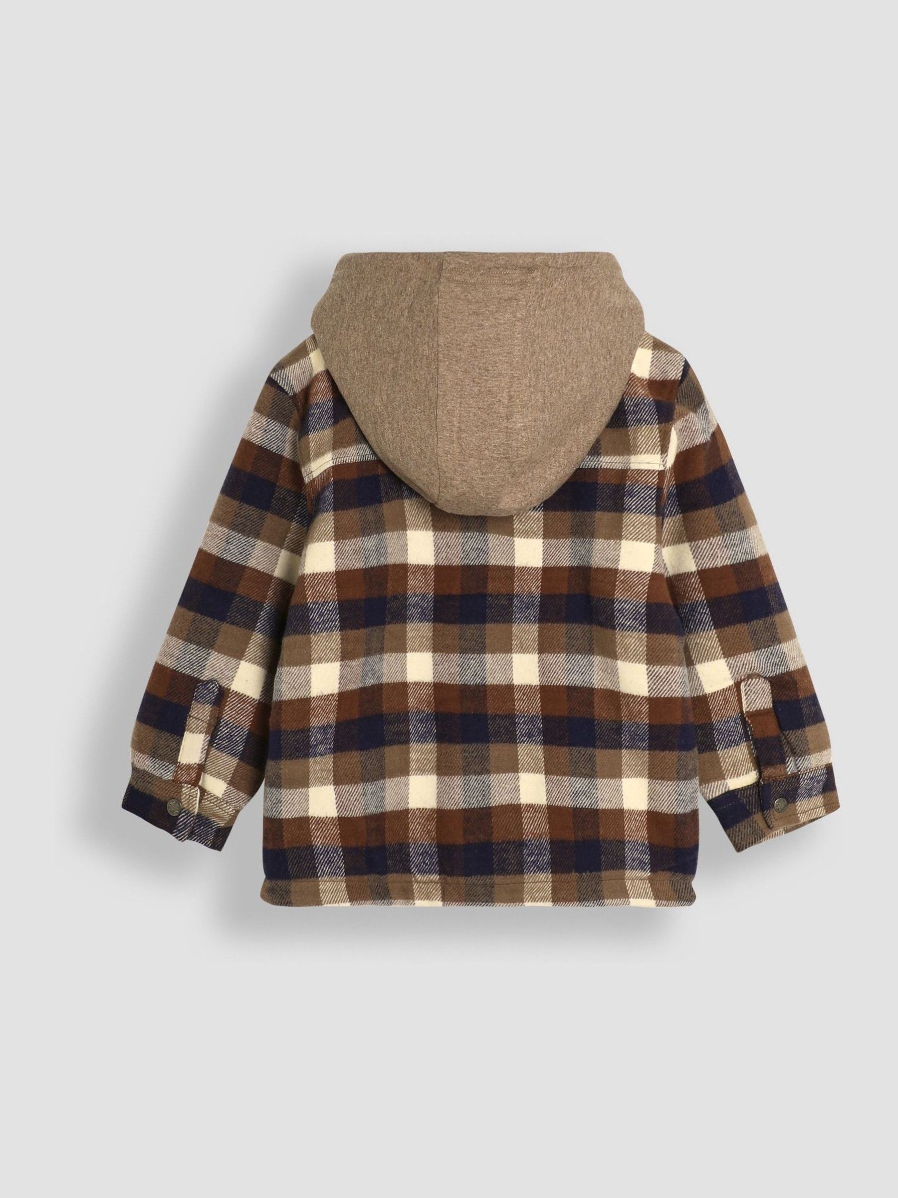 Brown Check Hooded Shacket - Image 2 of 3