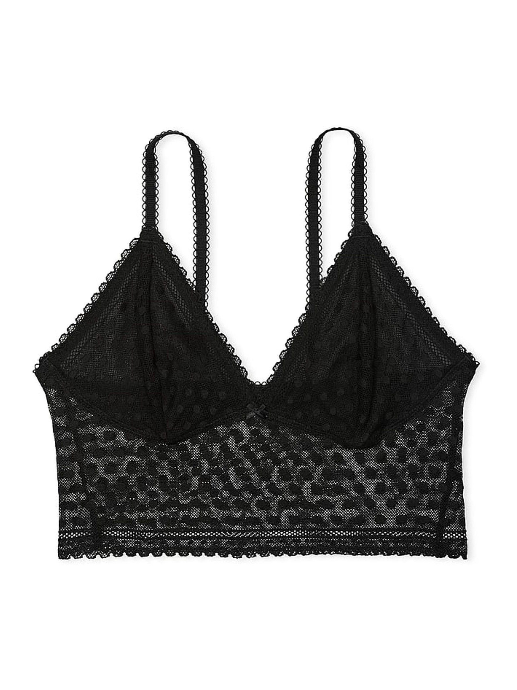 Black Dainty Dot Lace Bralette - Image 3 of 3