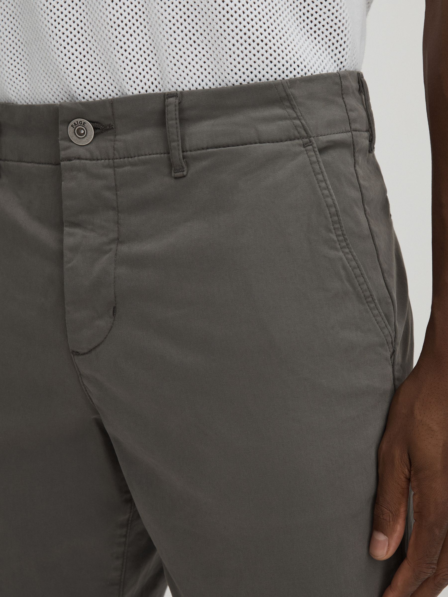 Paige Cotton Blend Chino Shorts in Slate - Image 4 of 6