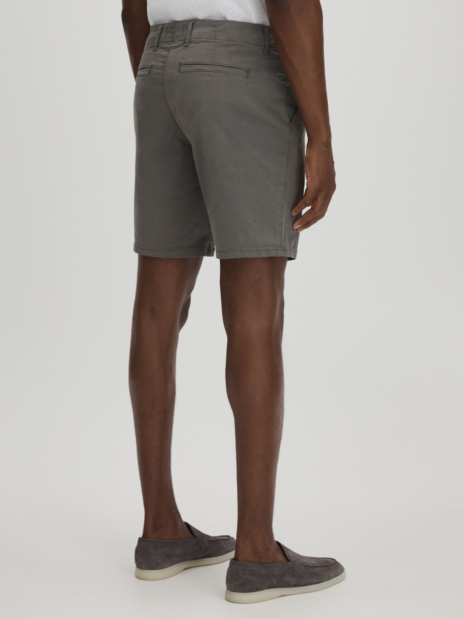 Paige Cotton Blend Chino Shorts in Slate - Image 5 of 6