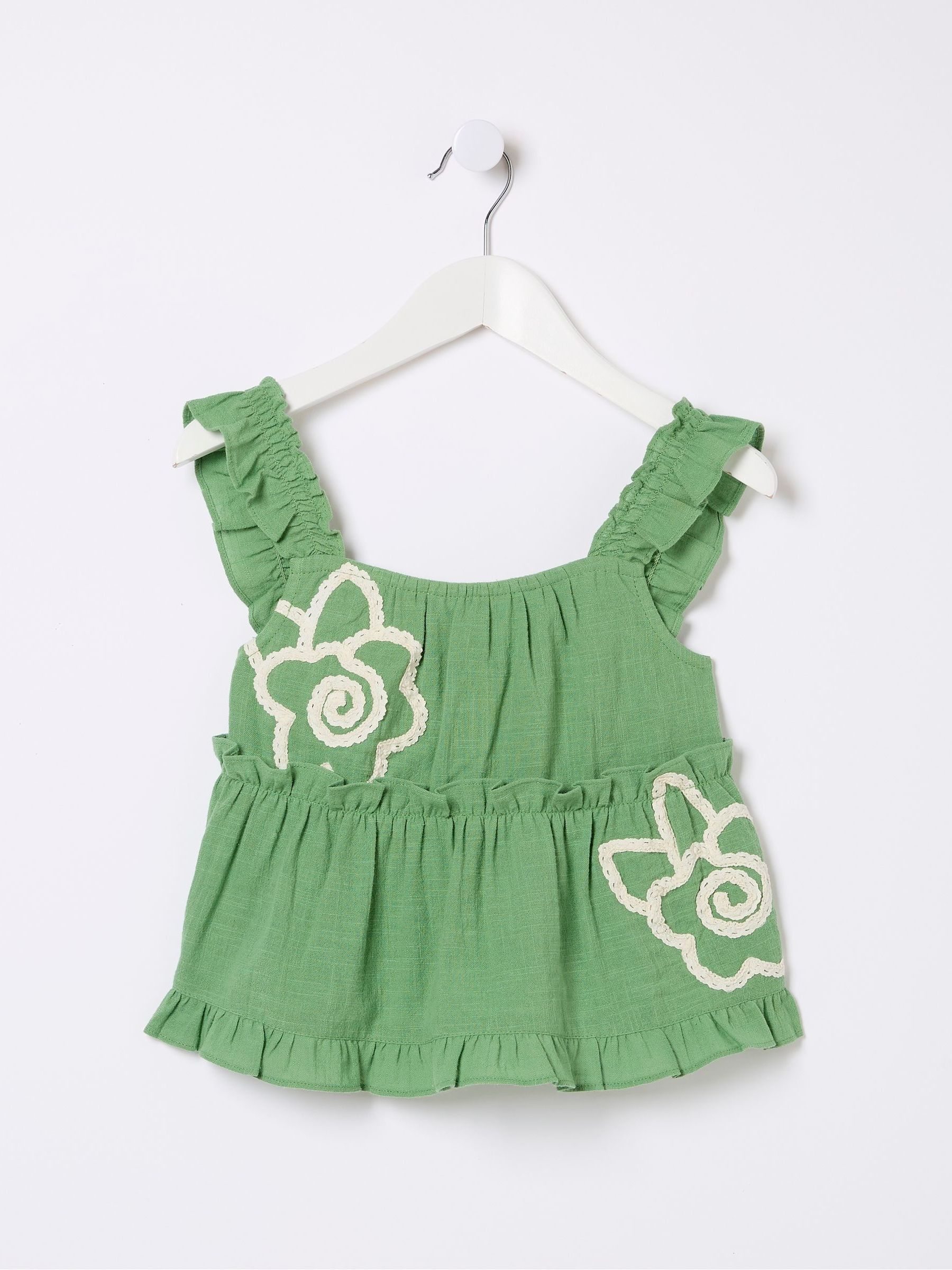 Green Floral Embroidered Cami Top - Image 5 of 5