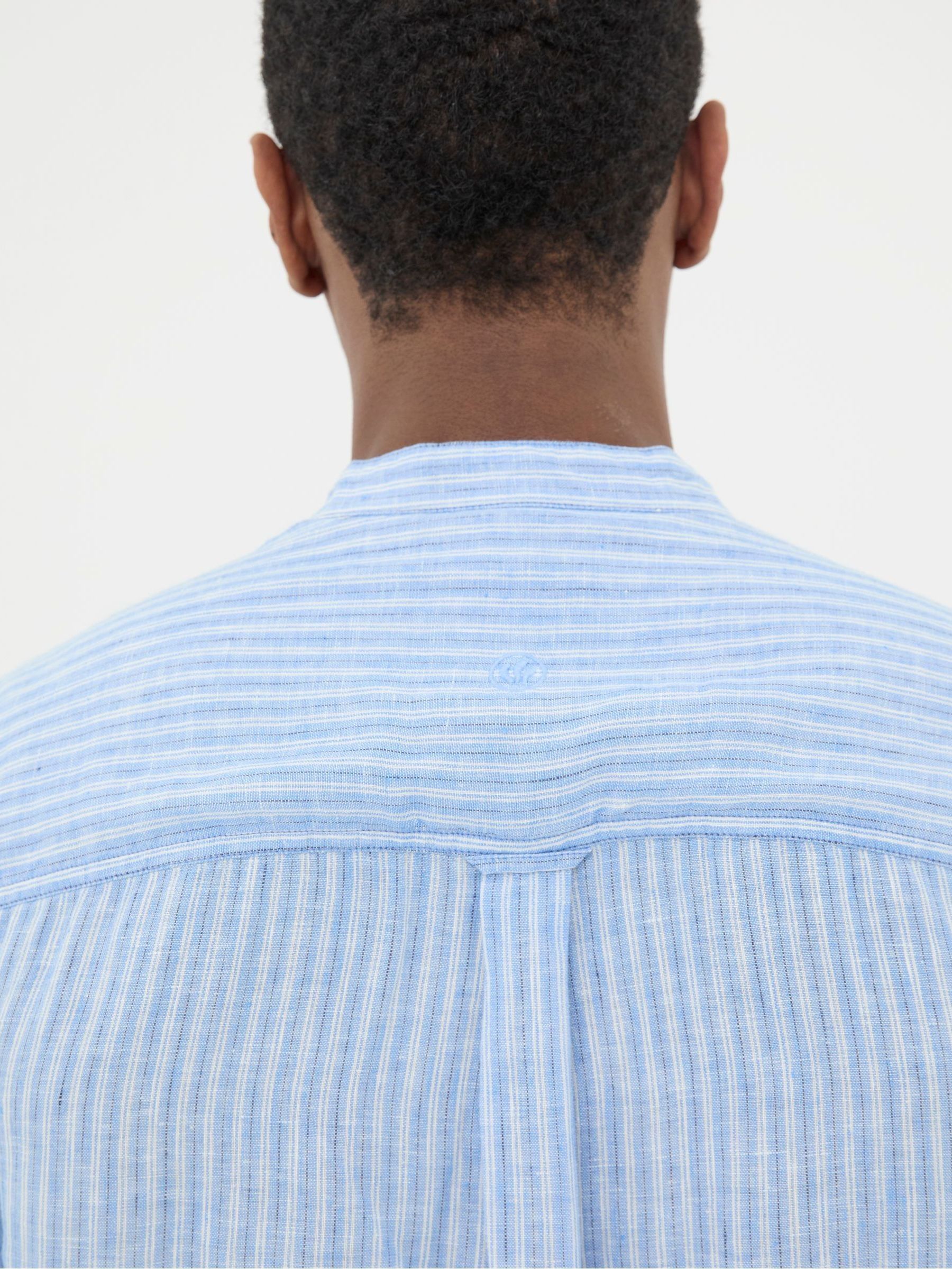 Blue Popover Stripe Linen Shirt - Image 3 of 5