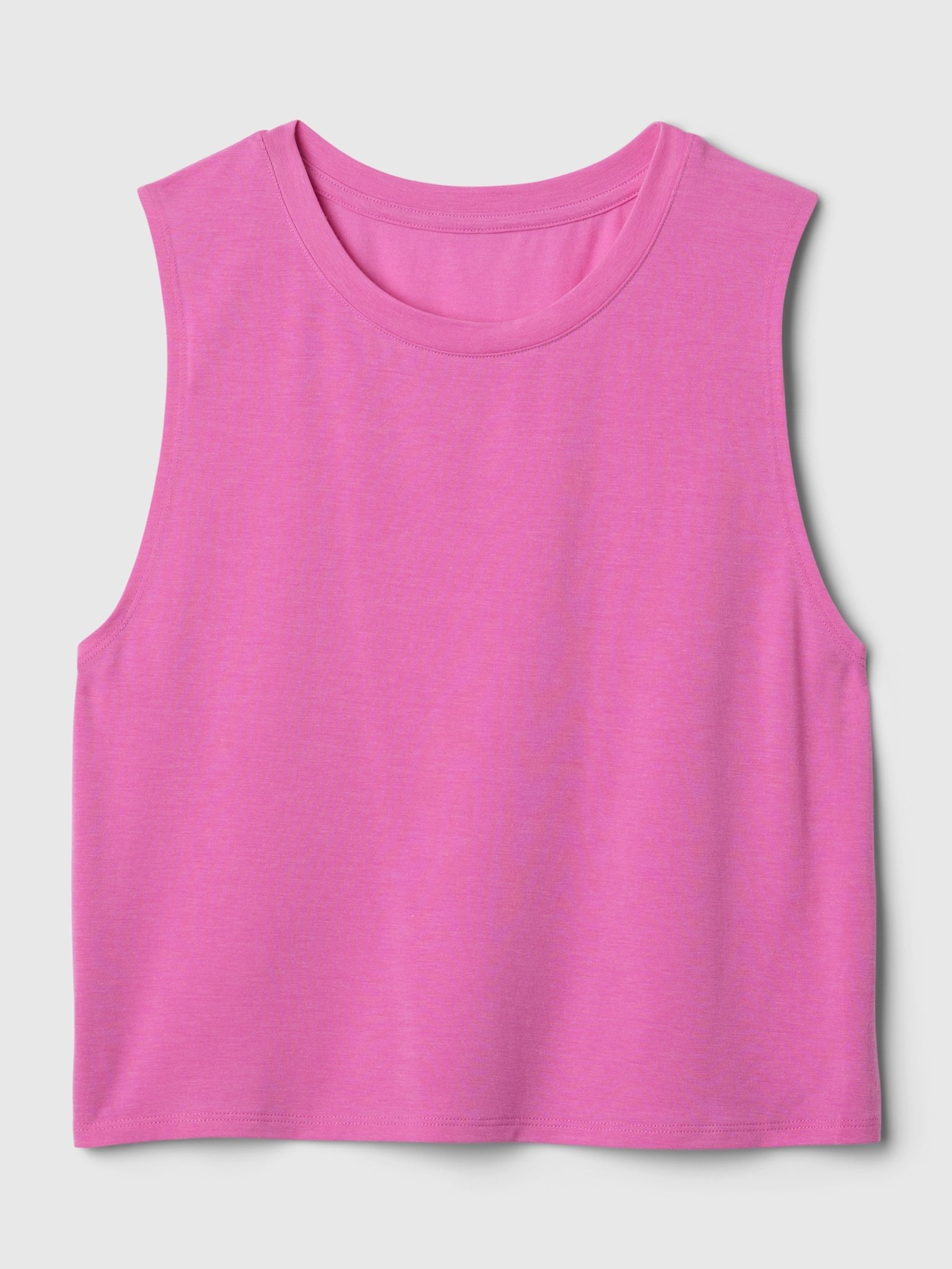 Pink Breathe Cropped Sleeveless Muscle T-Shirt - Image 5 of 5