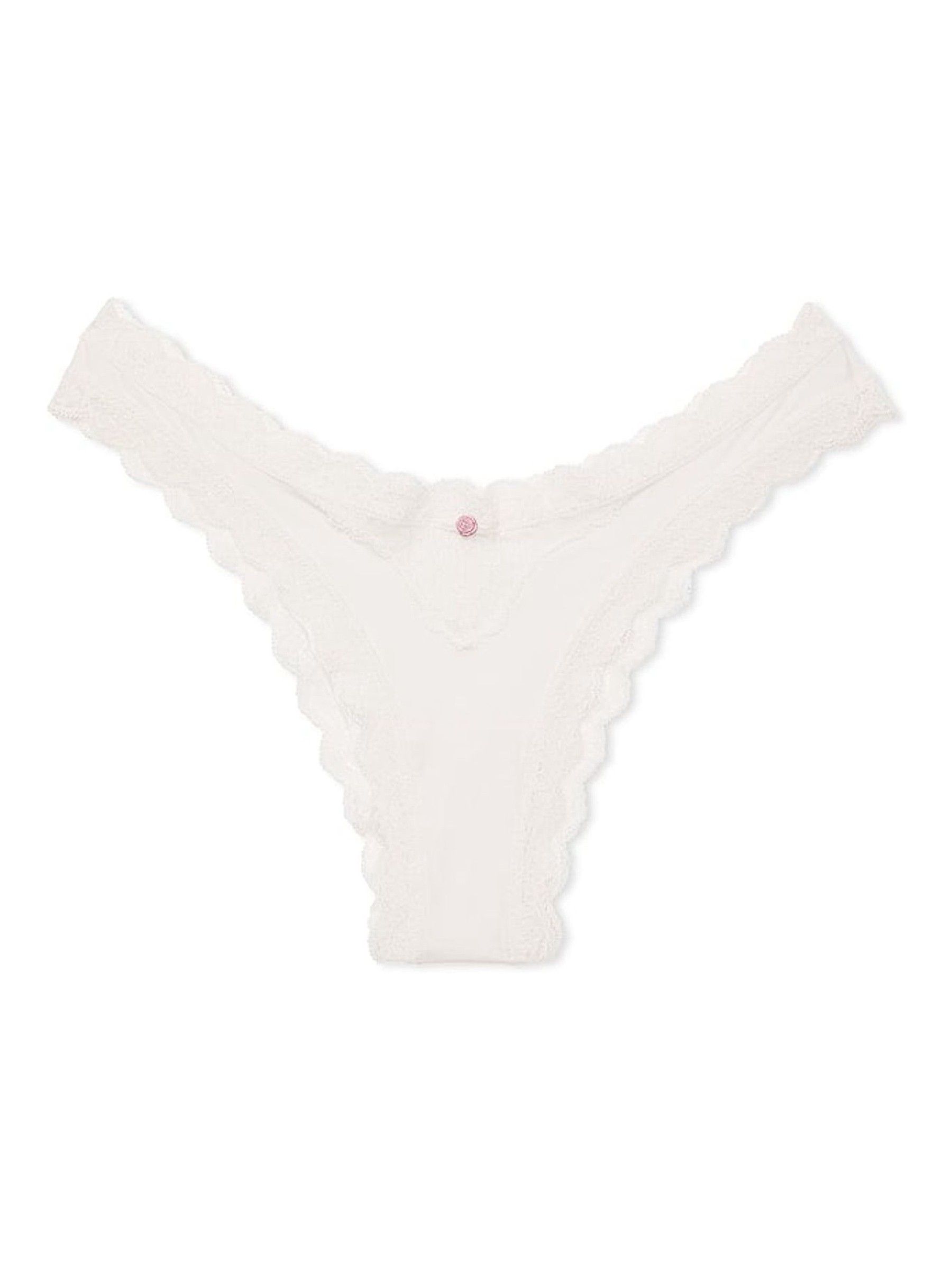 Coconut White Lace Trim Brazilian Knickers - Image 3 of 3