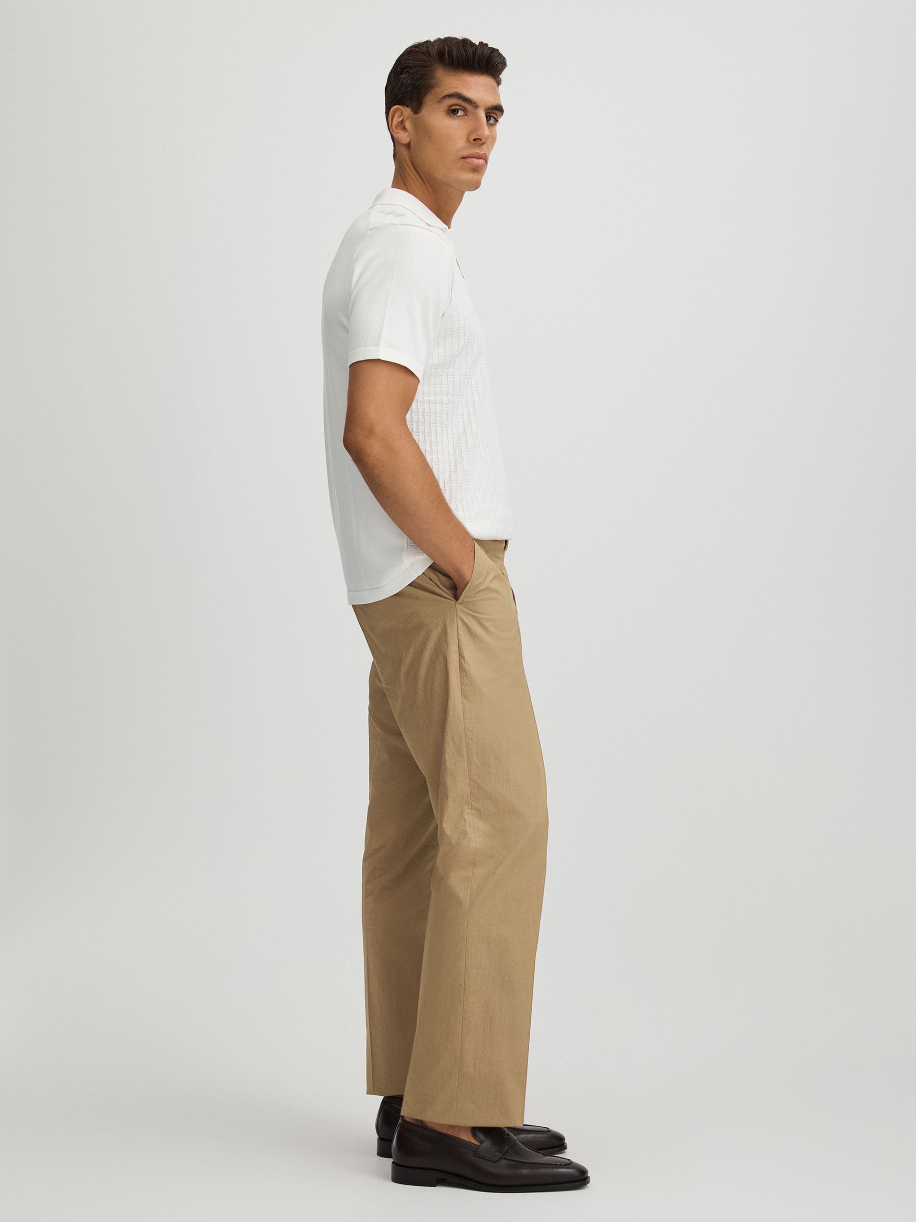 Oscar Jacobson Beige Oscar Jacobson Cotton Regular Fit Trousers - Image 1 of 5 Oscar Jacobson Beige Oscar Jacobson Cotton Regular Fit Trousers - Image 1 of 5