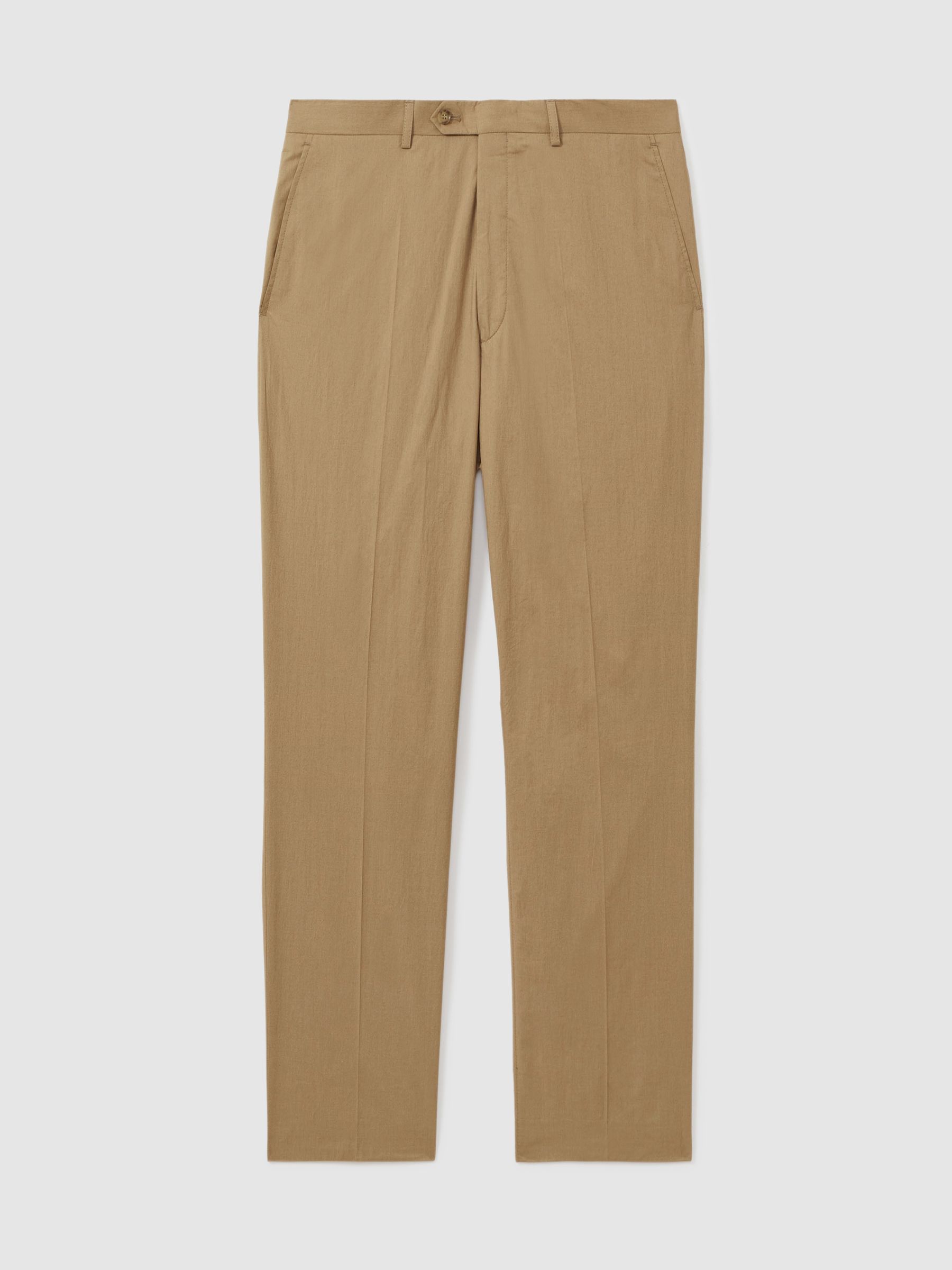Oscar Jacobson Beige Oscar Jacobson Cotton Regular Fit Trousers - Image 2 of 5 Oscar Jacobson Beige Oscar Jacobson Cotton Regular Fit Trousers - Image 2 of 5