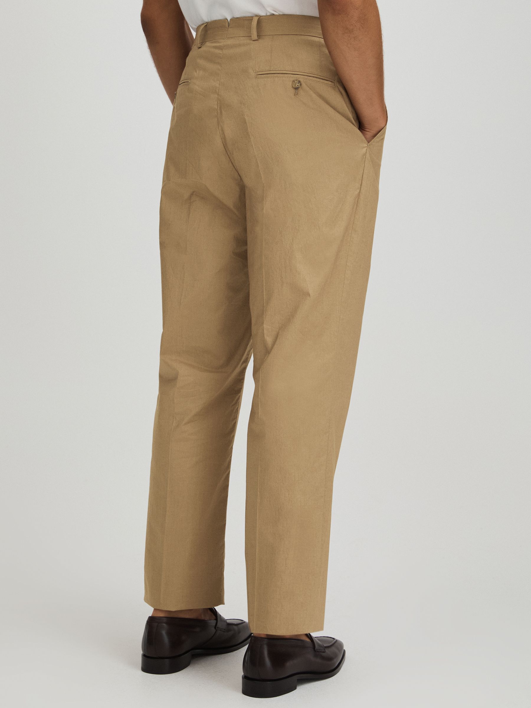 Oscar Jacobson Beige Oscar Jacobson Cotton Regular Fit Trousers - Image 4 of 5