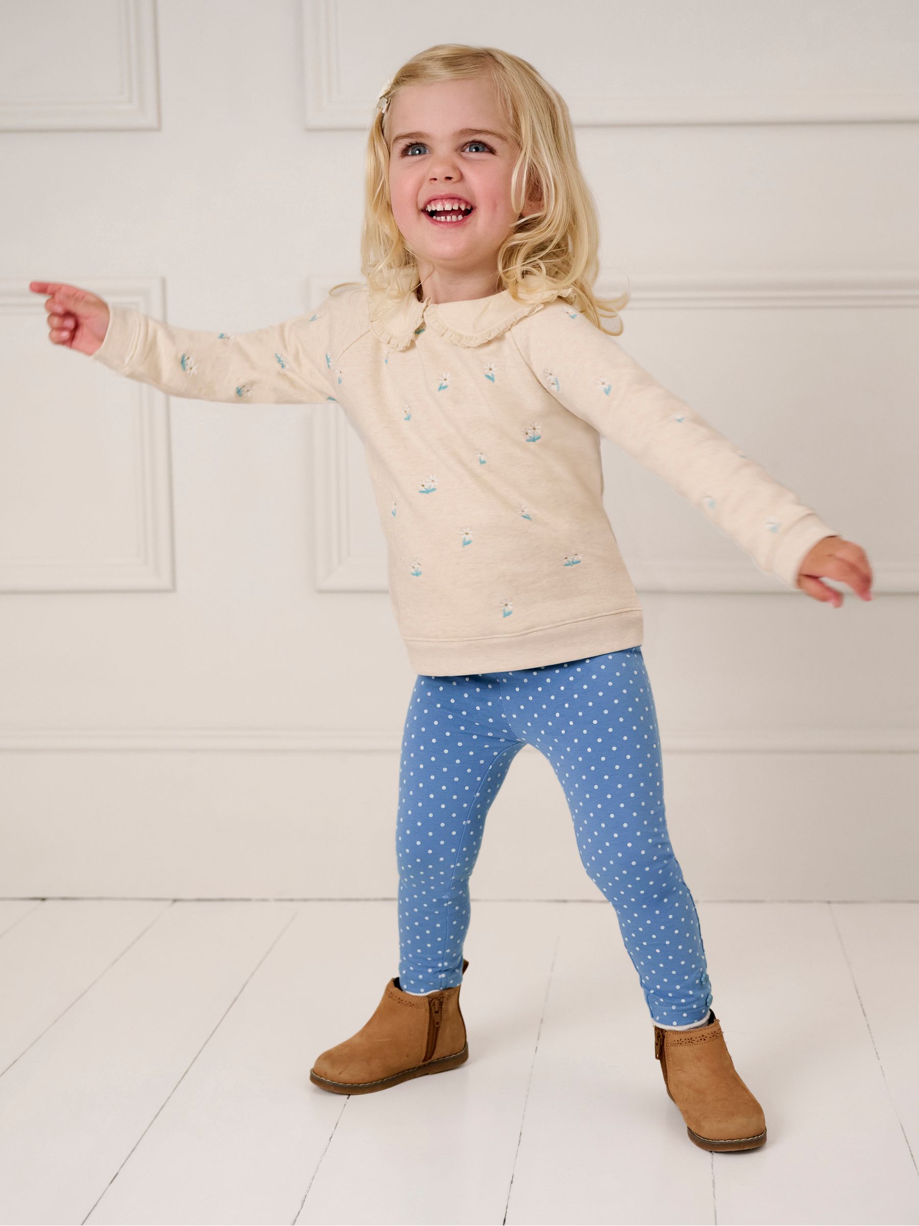 Navy Blue Bird Floral 2-Pack Autumn Ditsy Floral Leggings - Image 8 of 9