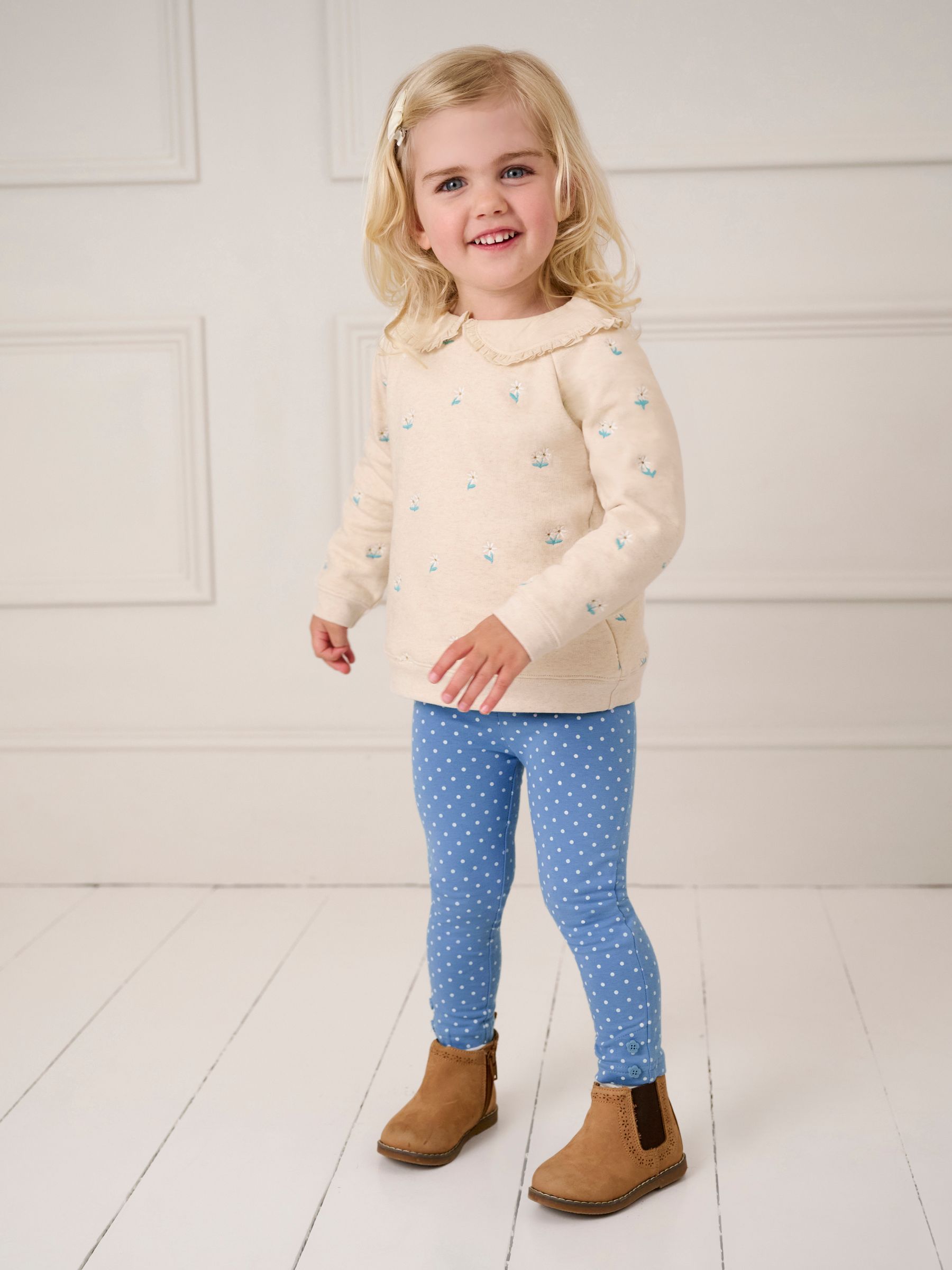 Navy Blue Bird Floral 2-Pack Autumn Ditsy Floral Leggings - Image 9 of 9