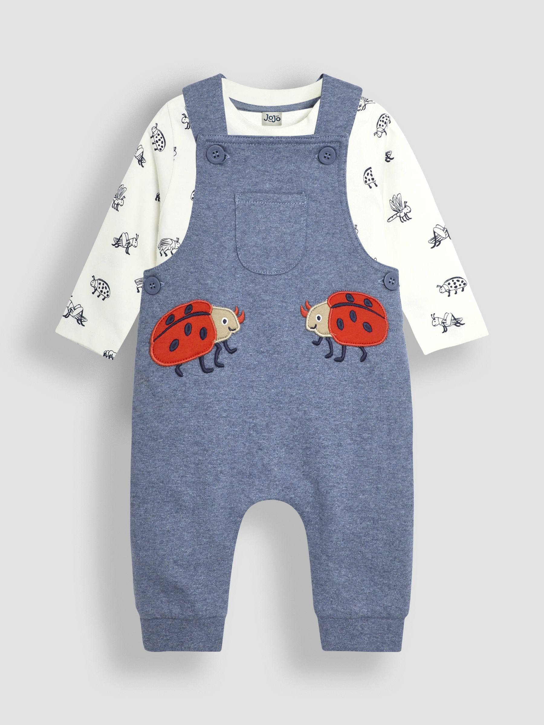Denim Appliqué Pocket Dungarees and Top Set - Image 1 of 6