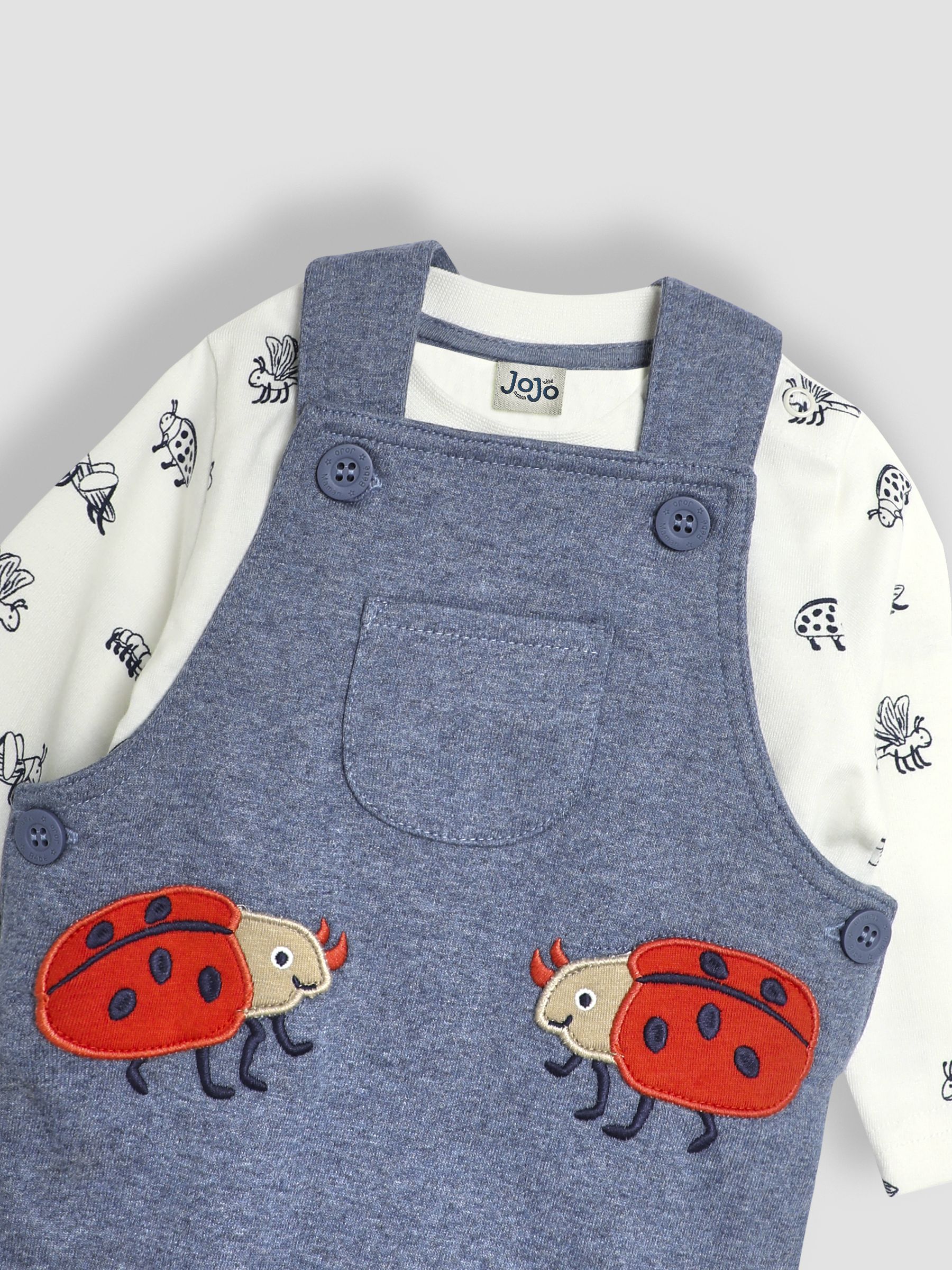 Denim Appliqué Pocket Dungarees and Top Set - Image 6 of 6