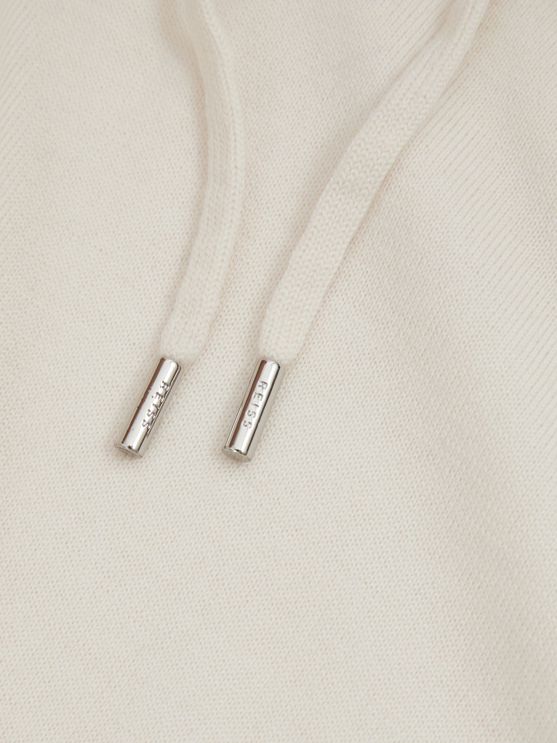 Reiss Wool Drawstring Hoodie in Snow | REISS