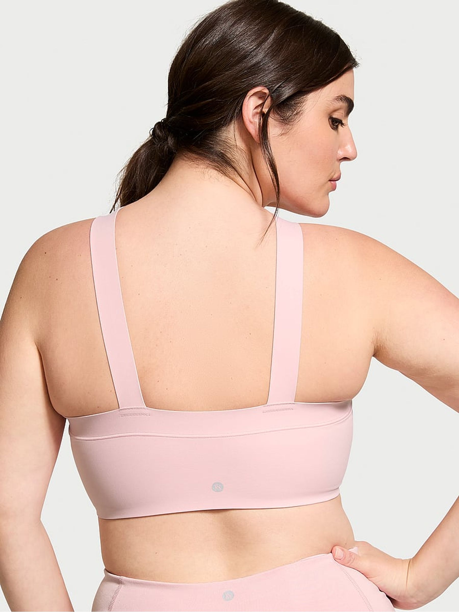 Chalk Rose Pink Strappy Cross Front Sports Bra - Image 2 of 3