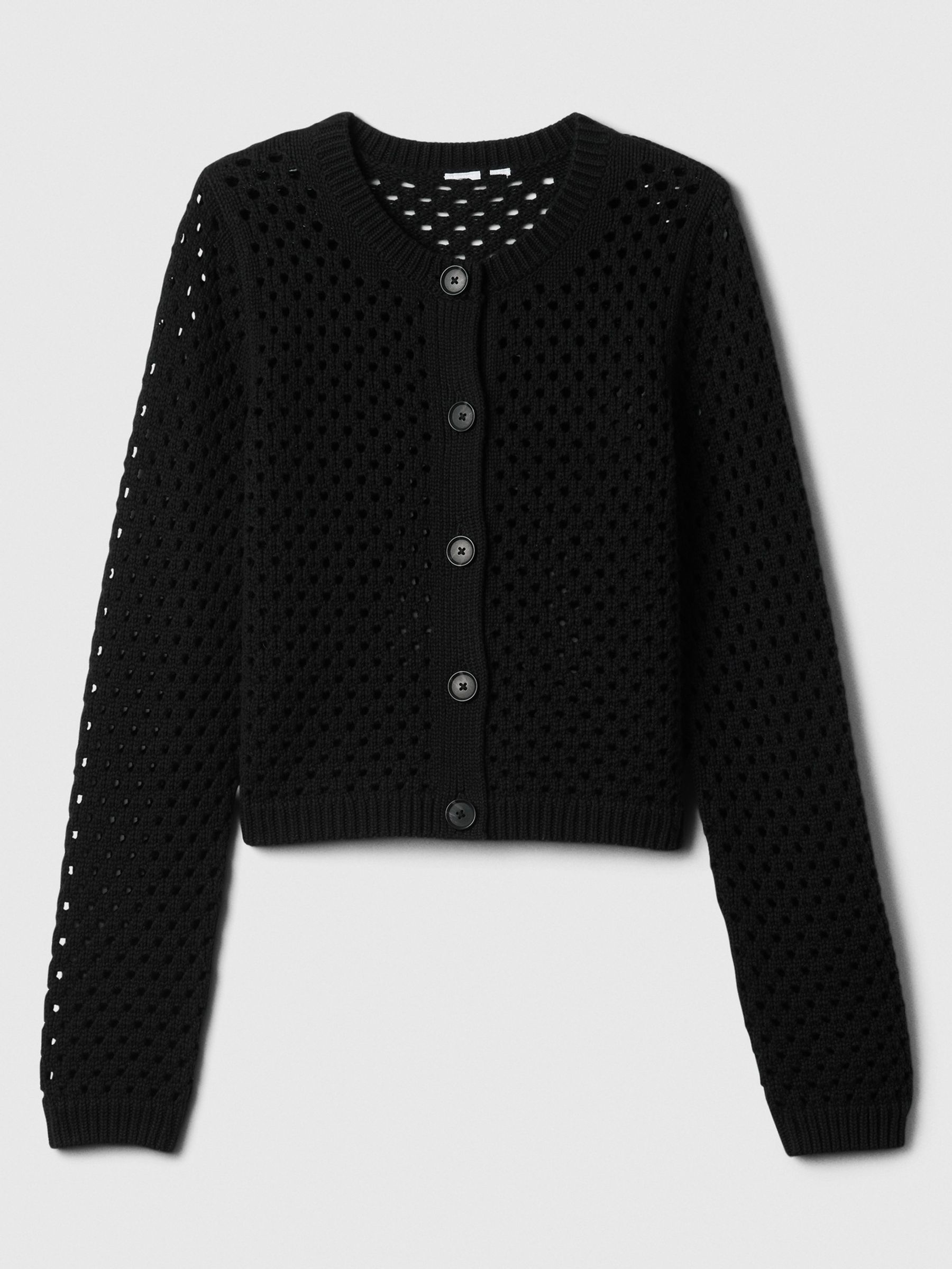 Black Knitted Open Stitch Cardigan - Image 5 of 5
