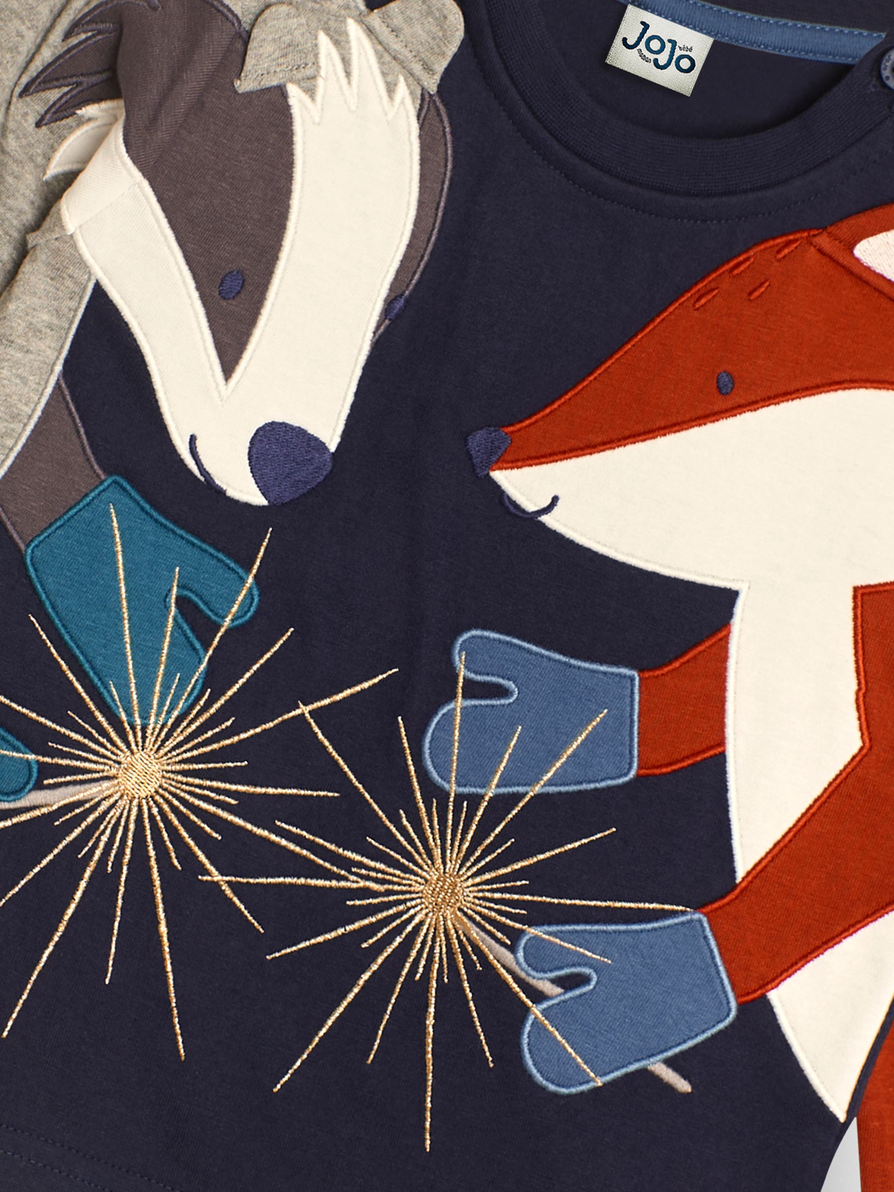Navy Fox & Badger Appliqué and Embroidered Top - Image 3 of 3