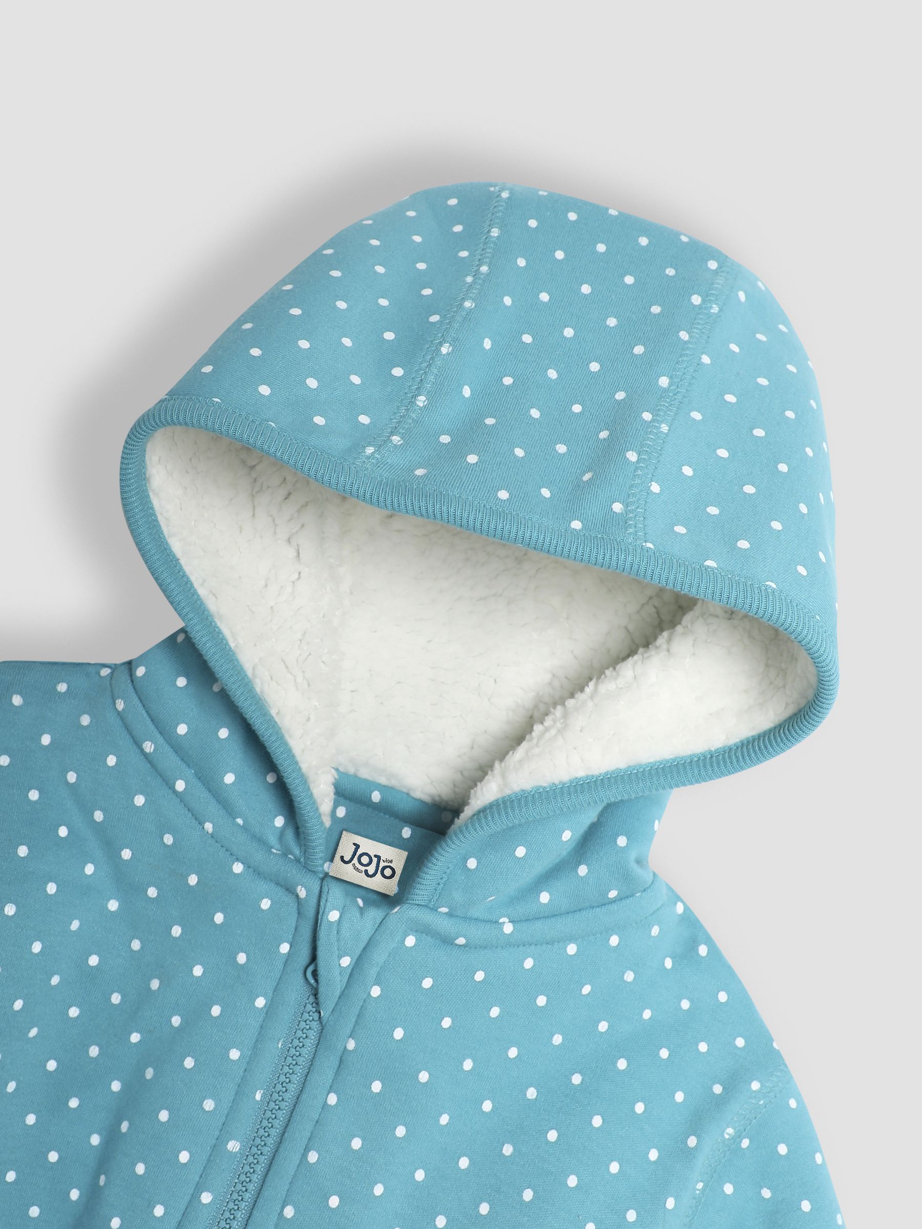 Duck Egg Blue Hedgehog Cotton Appliqué Cosy Hoodie - Image 3 of 3
