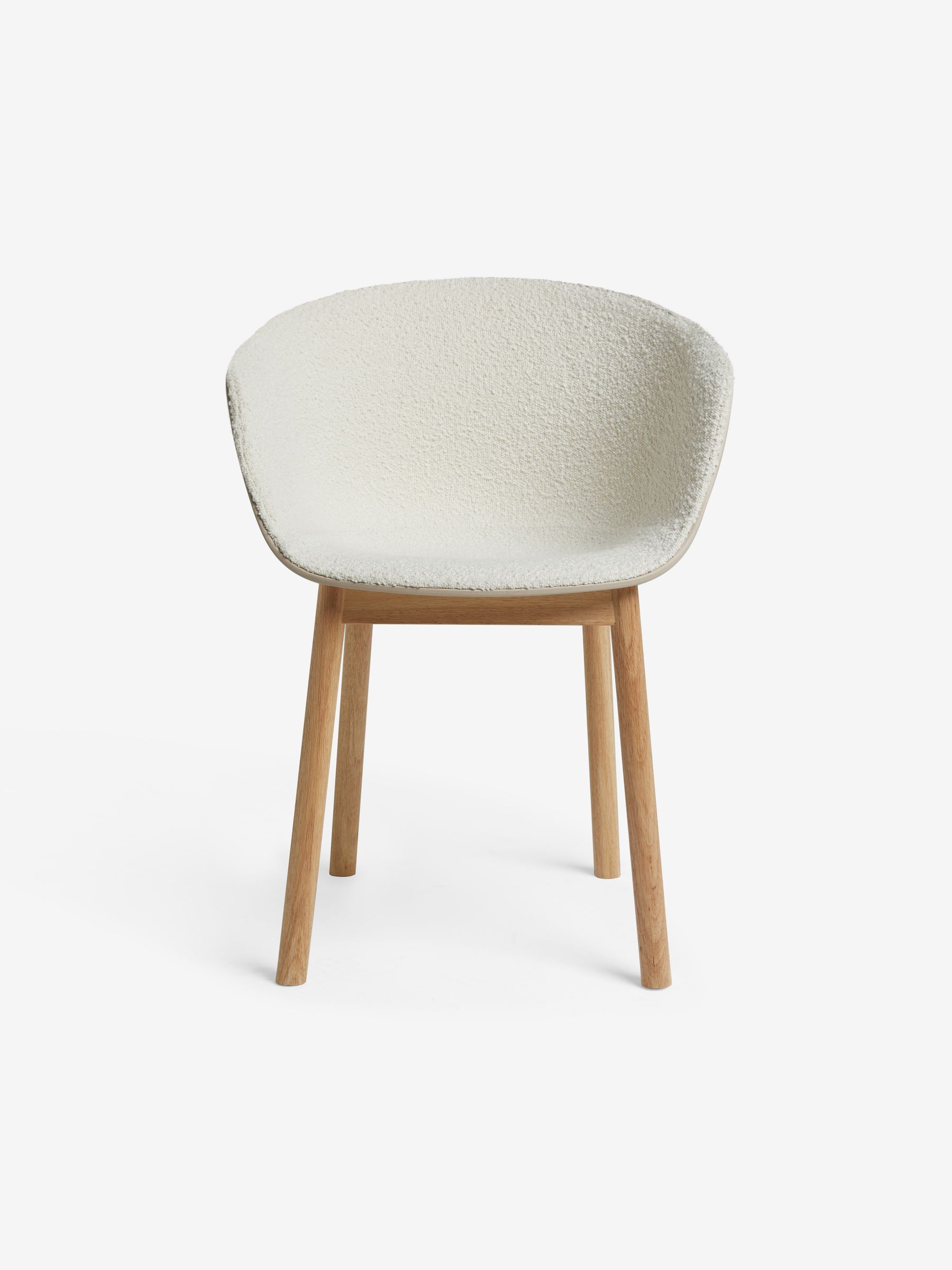 Helle Dining Chair in White and Boucle - Image 2 of 4