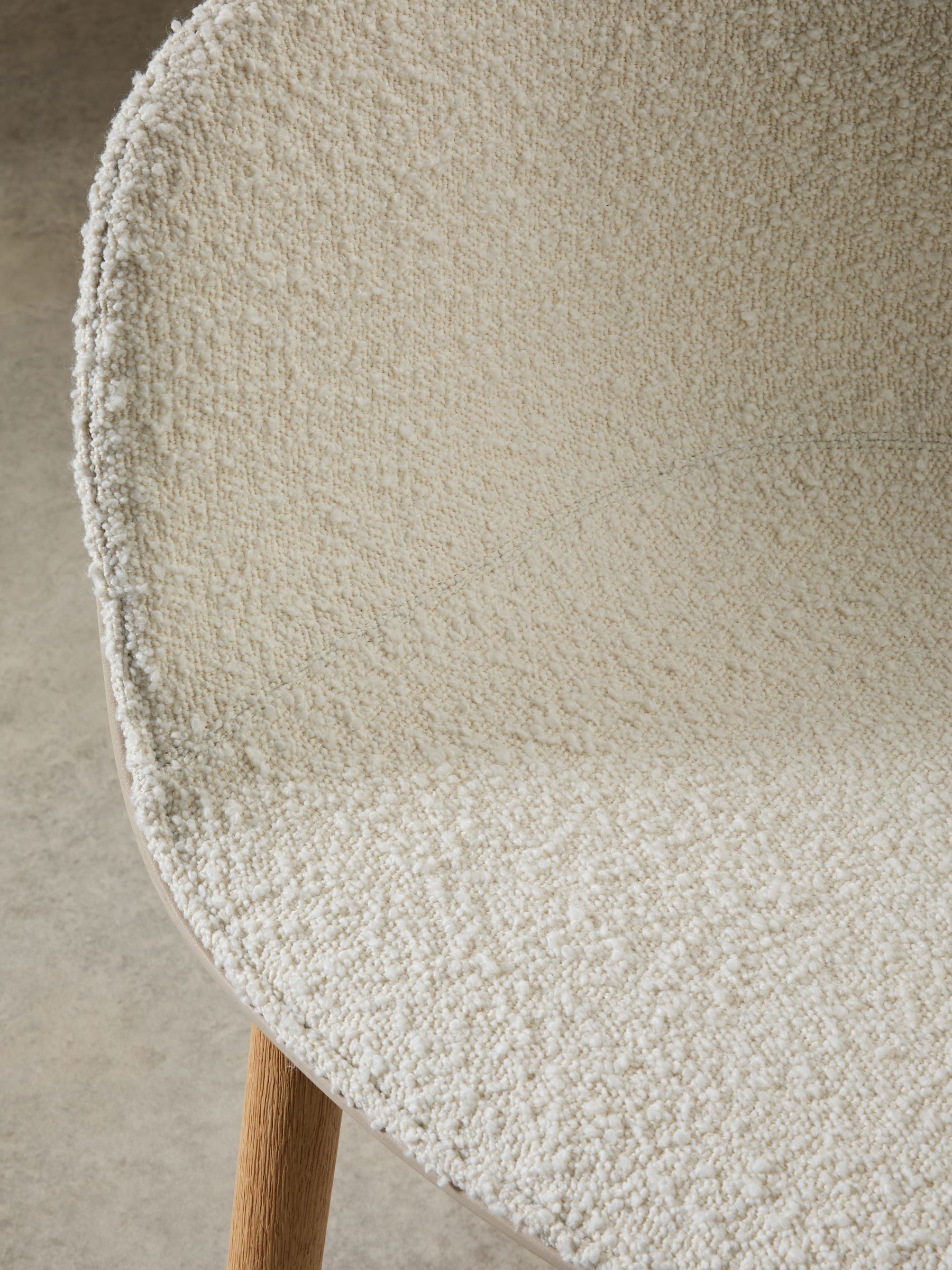 Helle Dining Chair in White and Boucle - Image 4 of 4