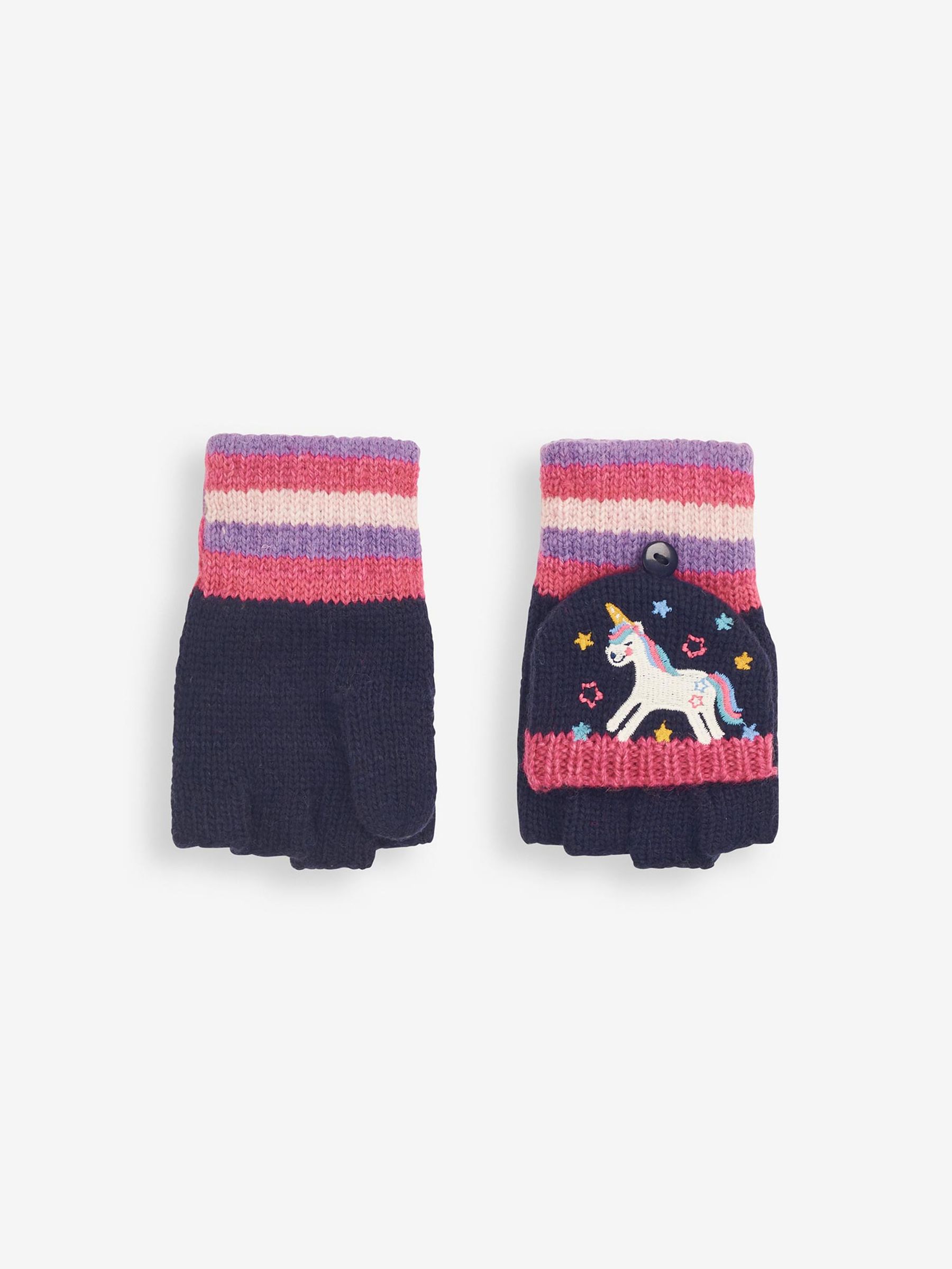 Navy Unicorn Embroidered Gloves - Image 3 of 4