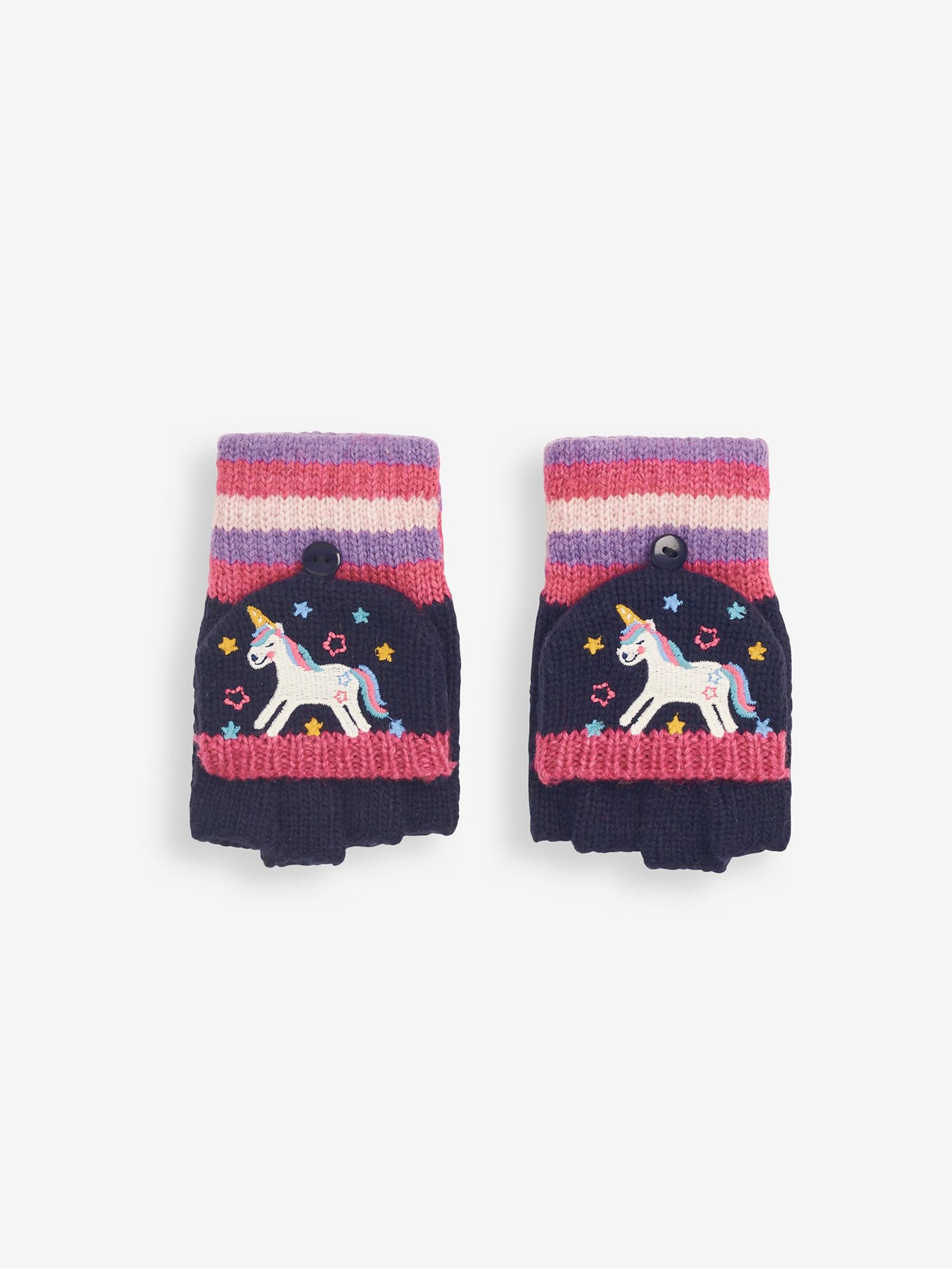 Navy Unicorn Embroidered Gloves - Image 4 of 4