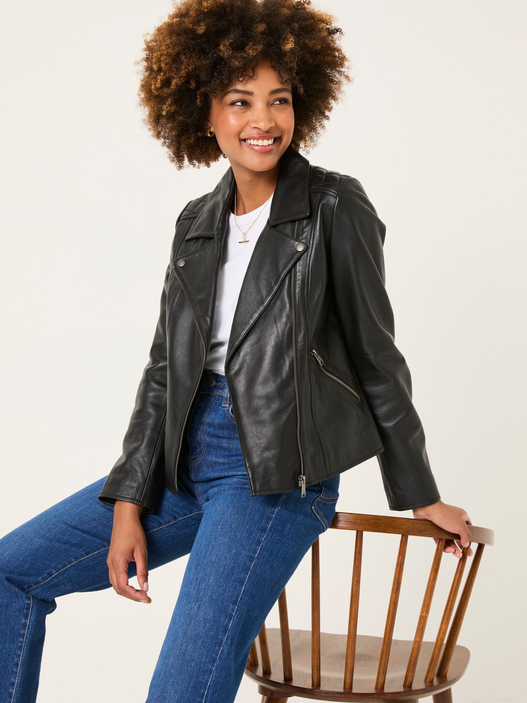 Bethany Black Quilted Biker Jacket - Image 4 of 11