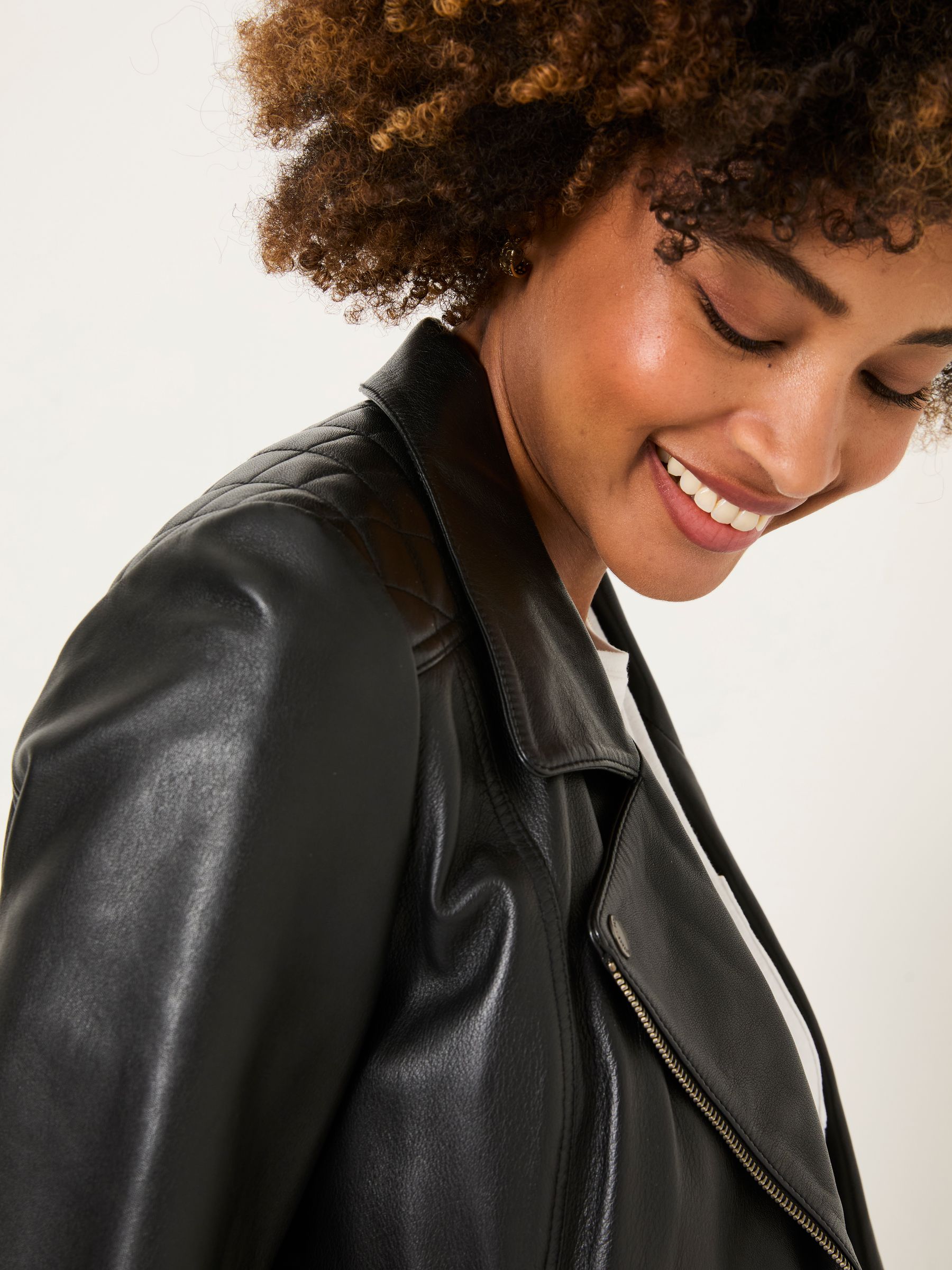 Bethany Black Quilted Biker Jacket - Image 9 of 11