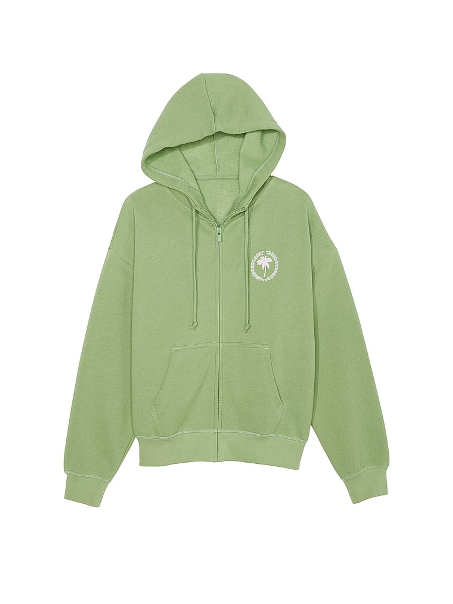 Wild Grass Green Beverly Hills Zip Up Ivy Fleece Full Zip Hoodie - Image 3 of 3