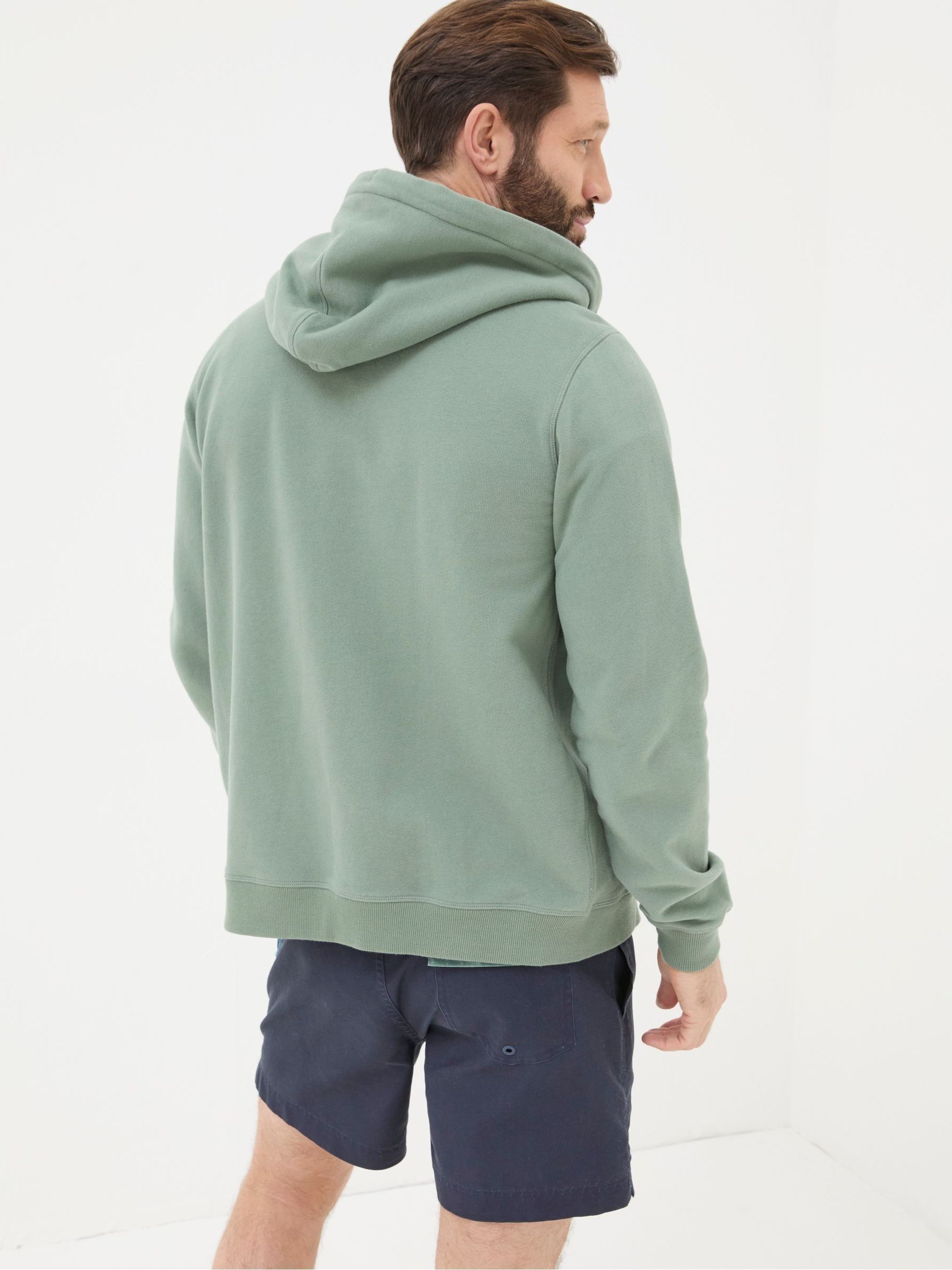 Brooke Green Chest Stripe Zip Up Hoodie - Image 4 of 7