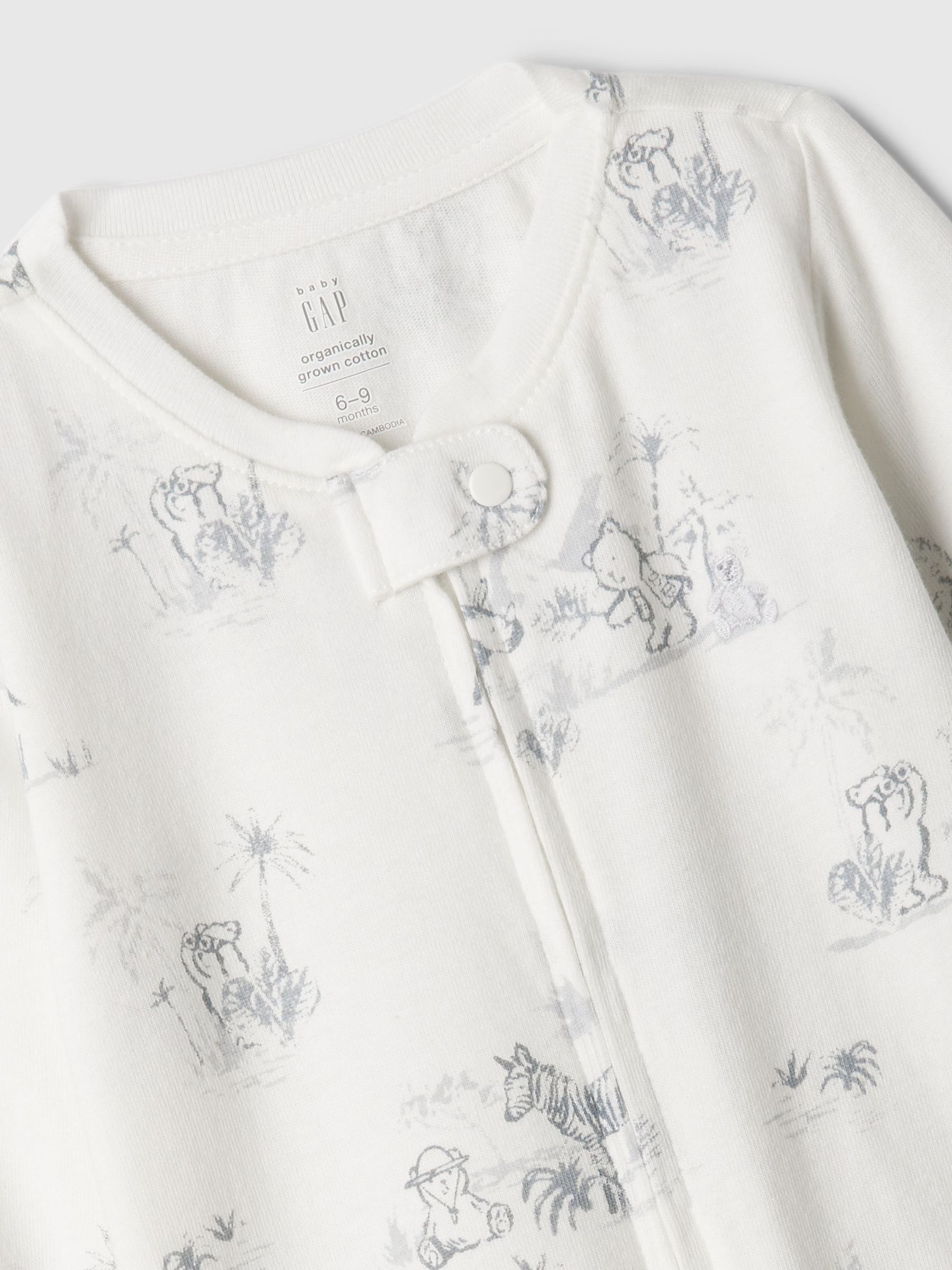 White Organic Cotton First Favourites Sleepsuit (Newborn-9mths) - Image 3 of 3
