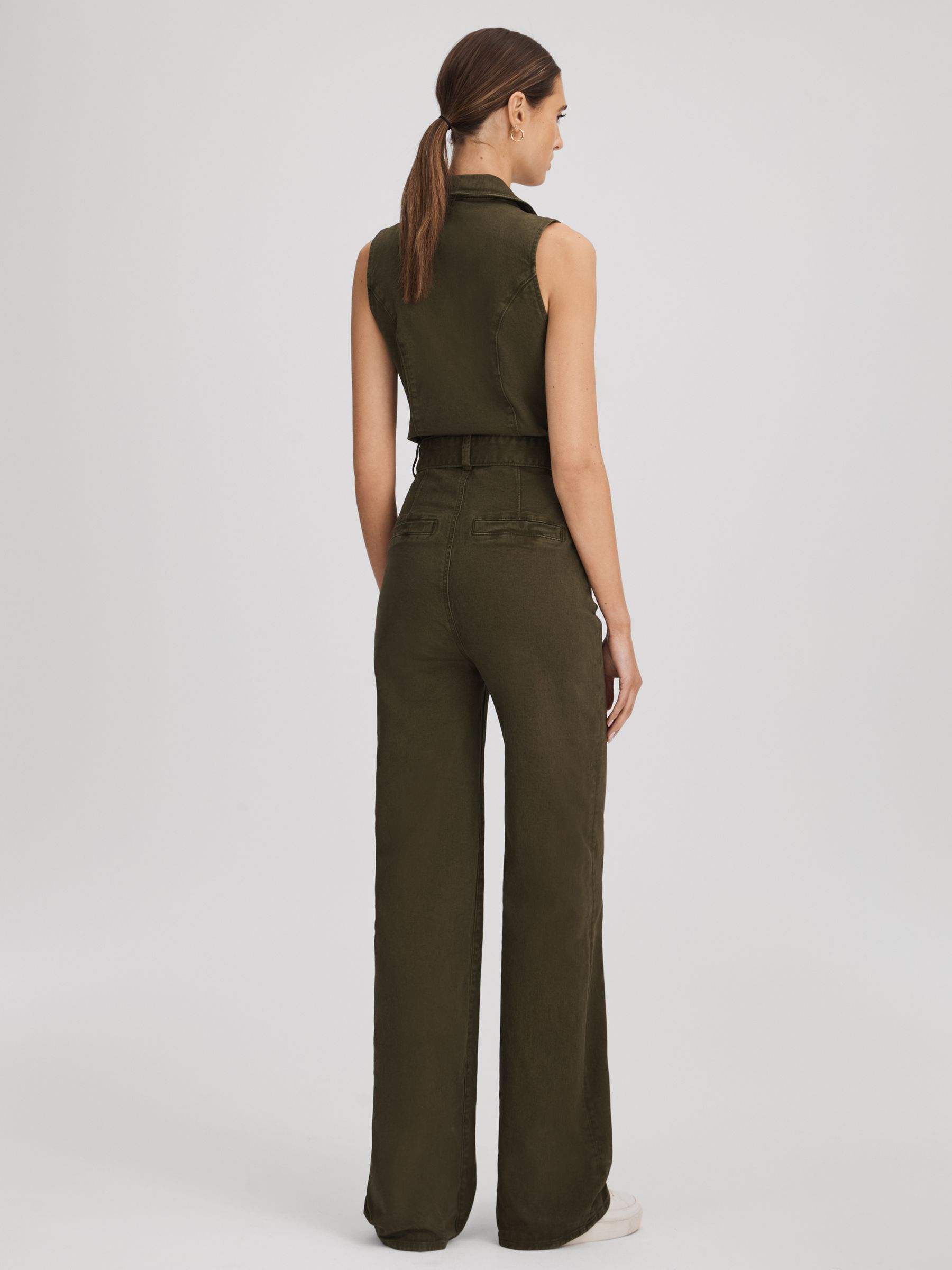 Paige Denim Jumpsuit in Olive - Image 5 of 6