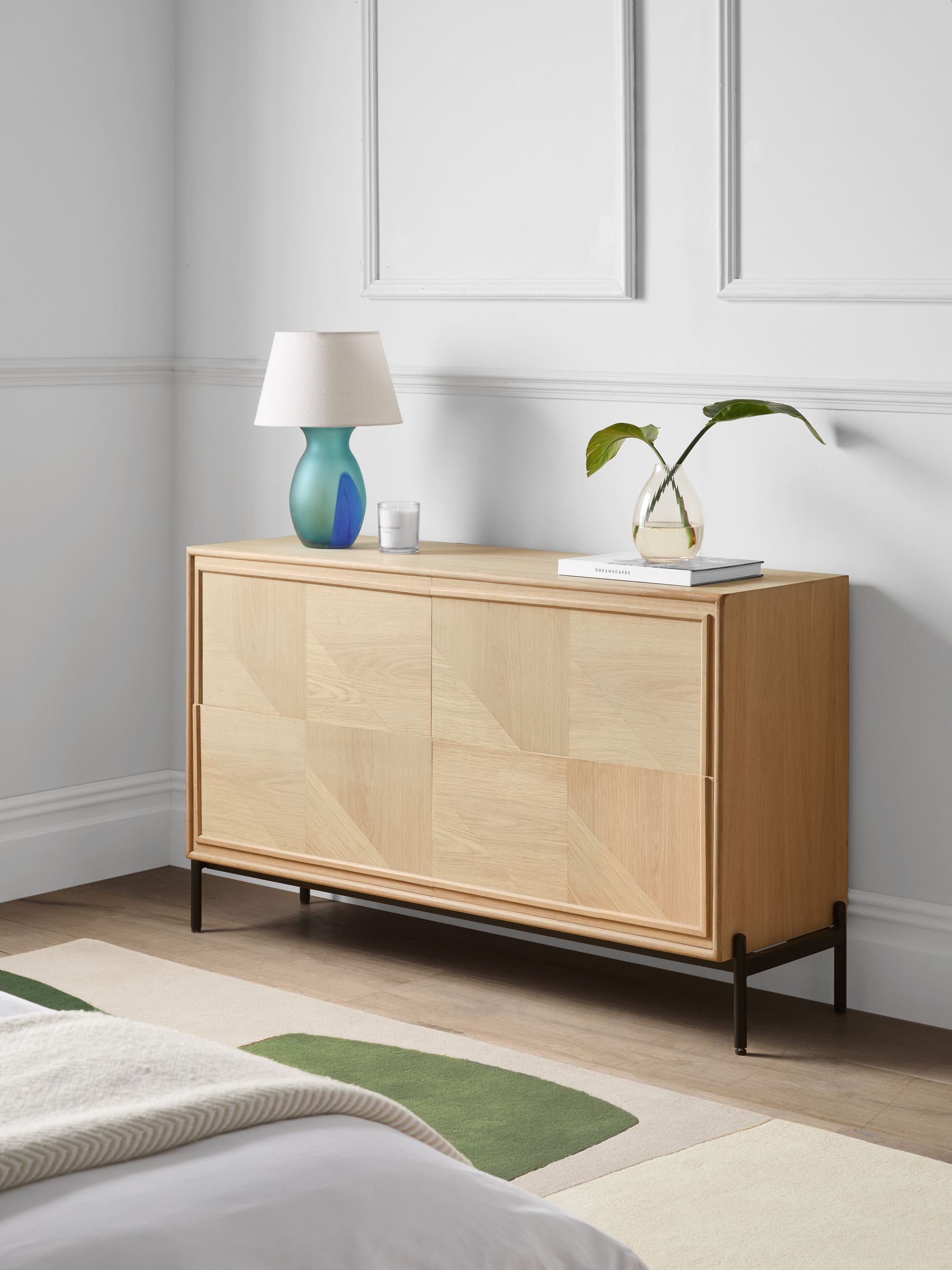 Whitewashed Oak Aden Wide Wide Chest of Drawers - Image 1 of 8