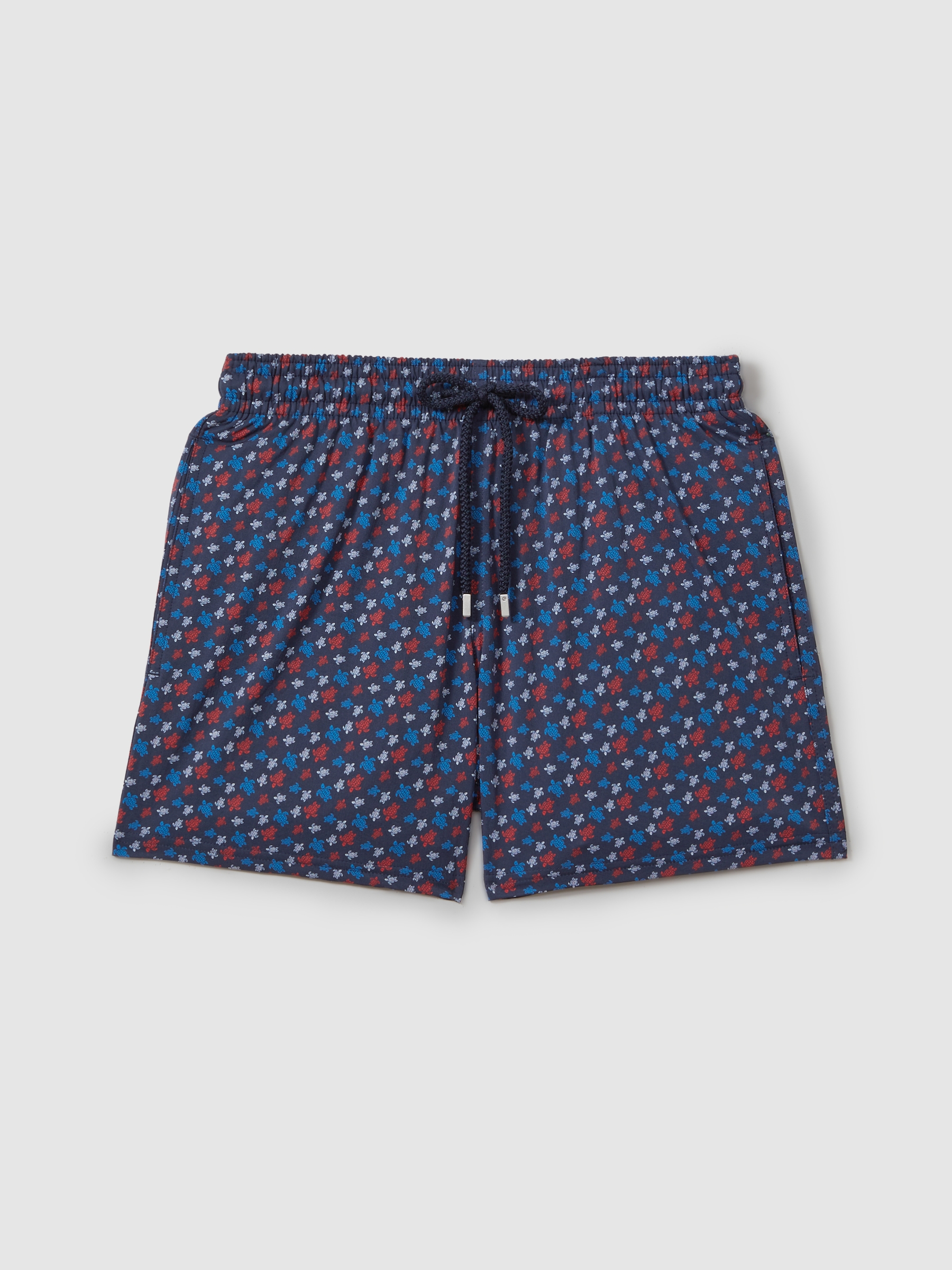 Vilebrequin Turtle Print Swim Shorts in Bleu Marine - Image 1 of 2
