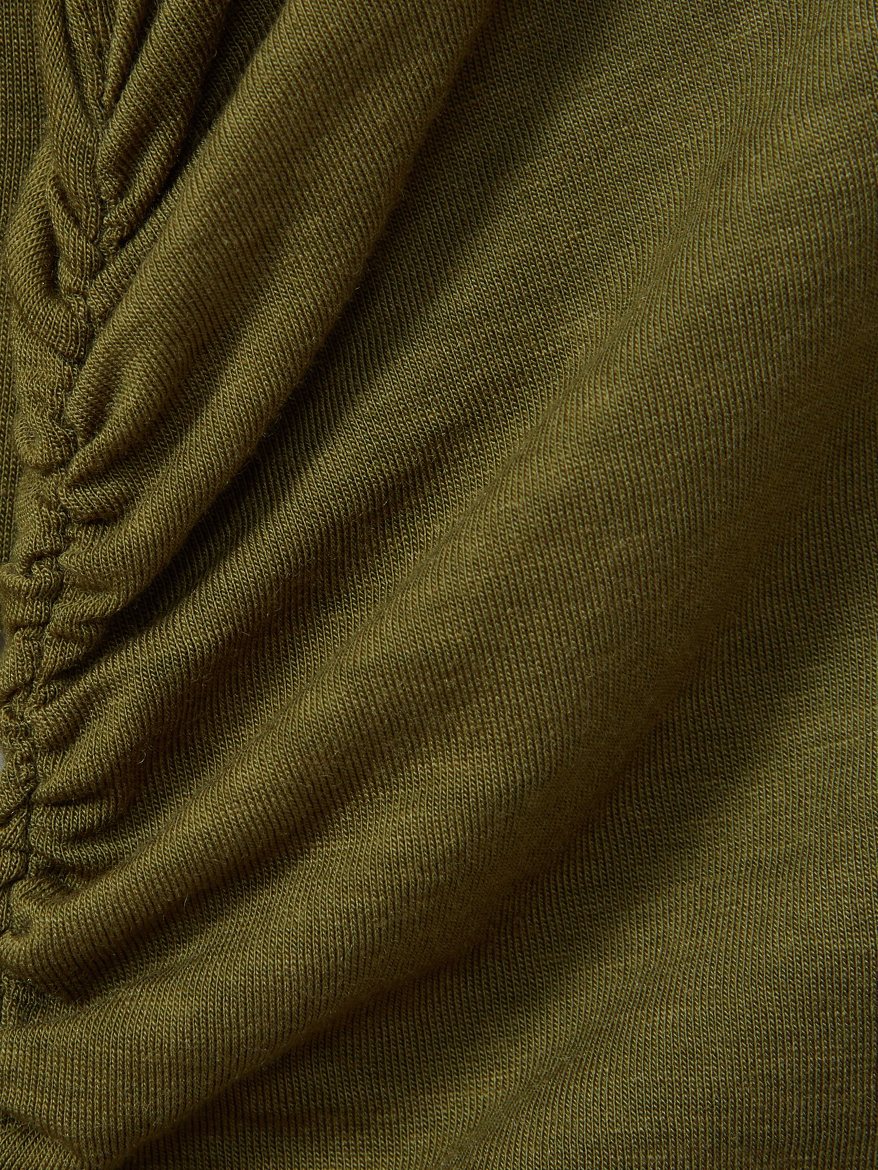 Ruched Side Crew-Neck Top in Green - Image 7 of 7