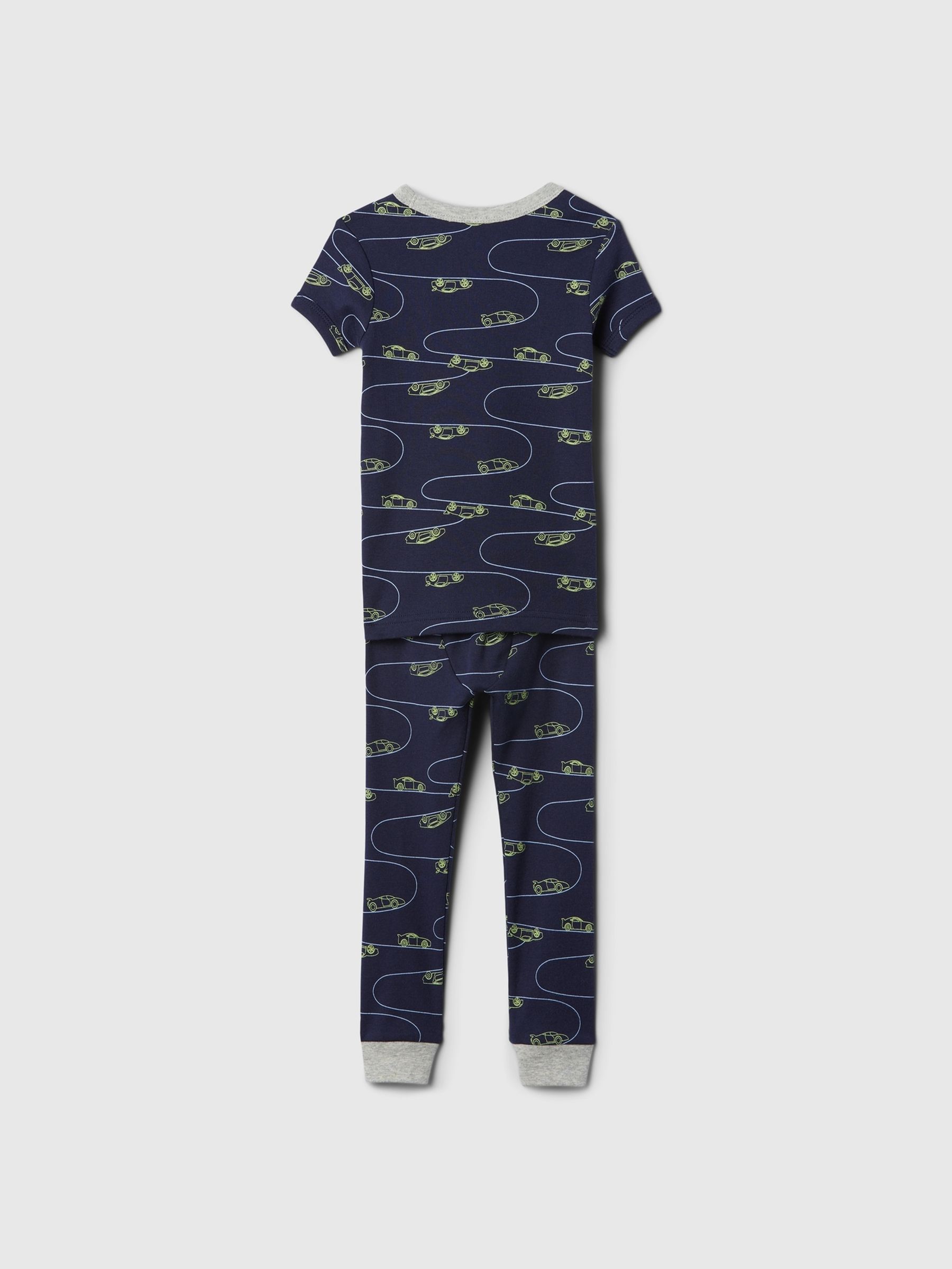 Blue Organic Cotton Short Sleeve Pyjama Set (12mths-5yrs) - Image 2 of 2