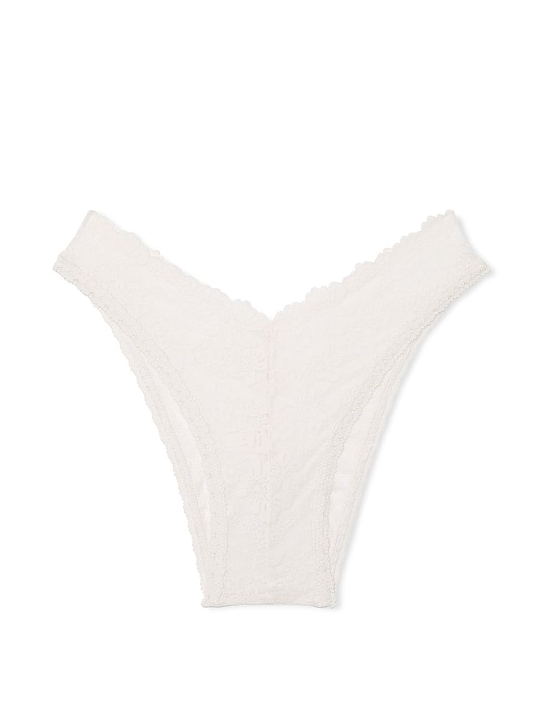 Coconut White Brazilian Floral Lace Knickers - Image 3 of 3