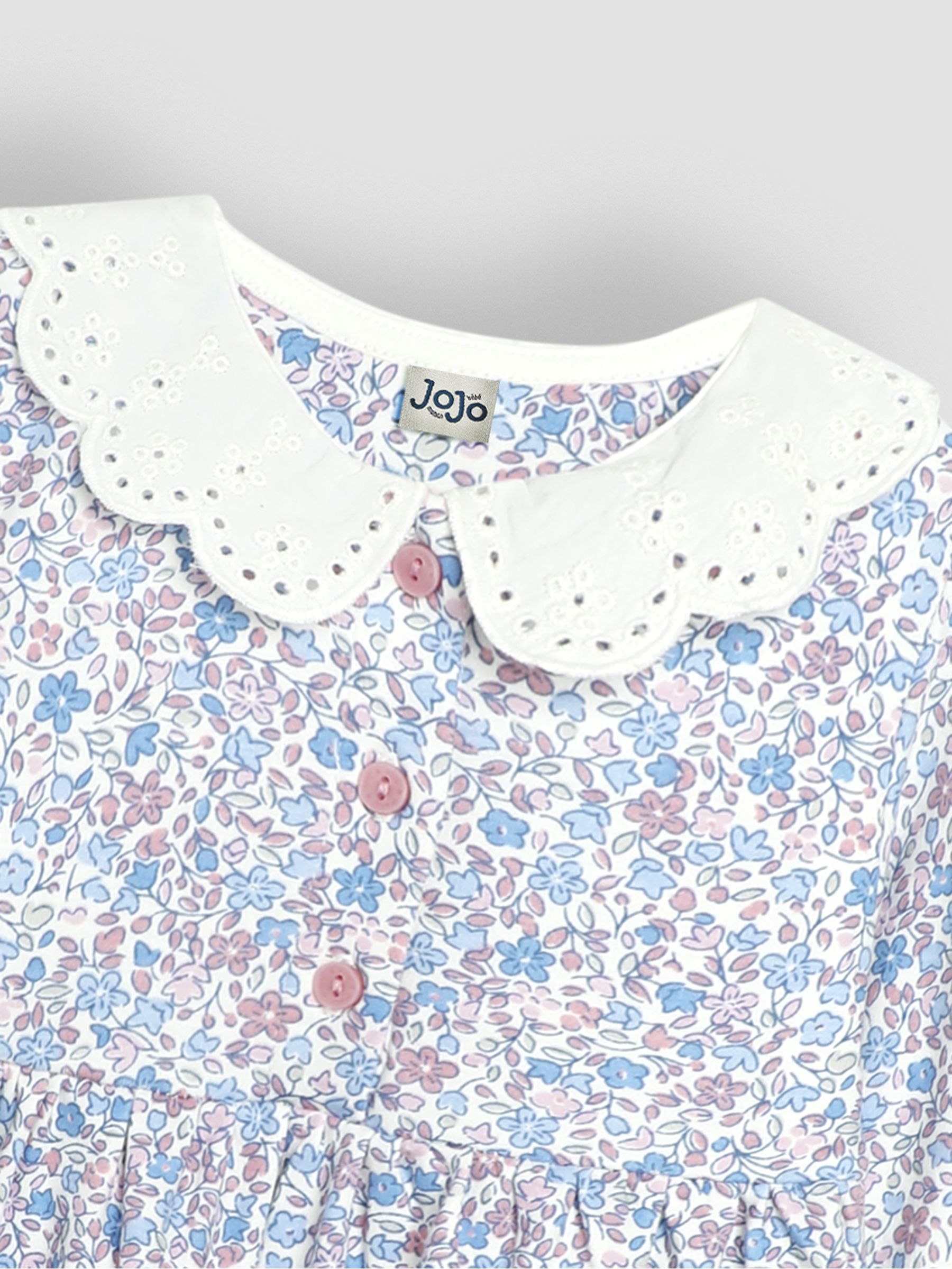 Pink Bloom Ditsy Floral Floral Broderie Collar Dress - Image 3 of 3