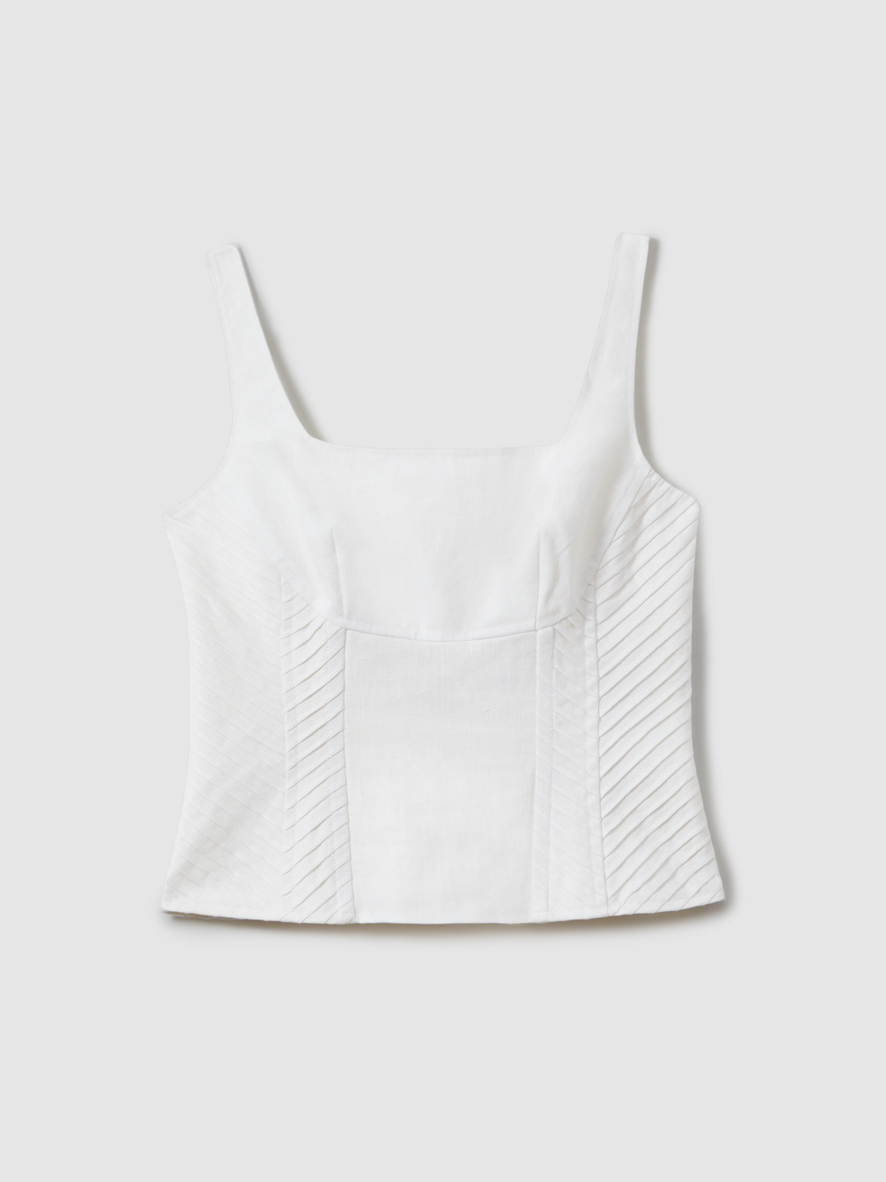 Linen Corset Vest in Cream - Image 2 of 4