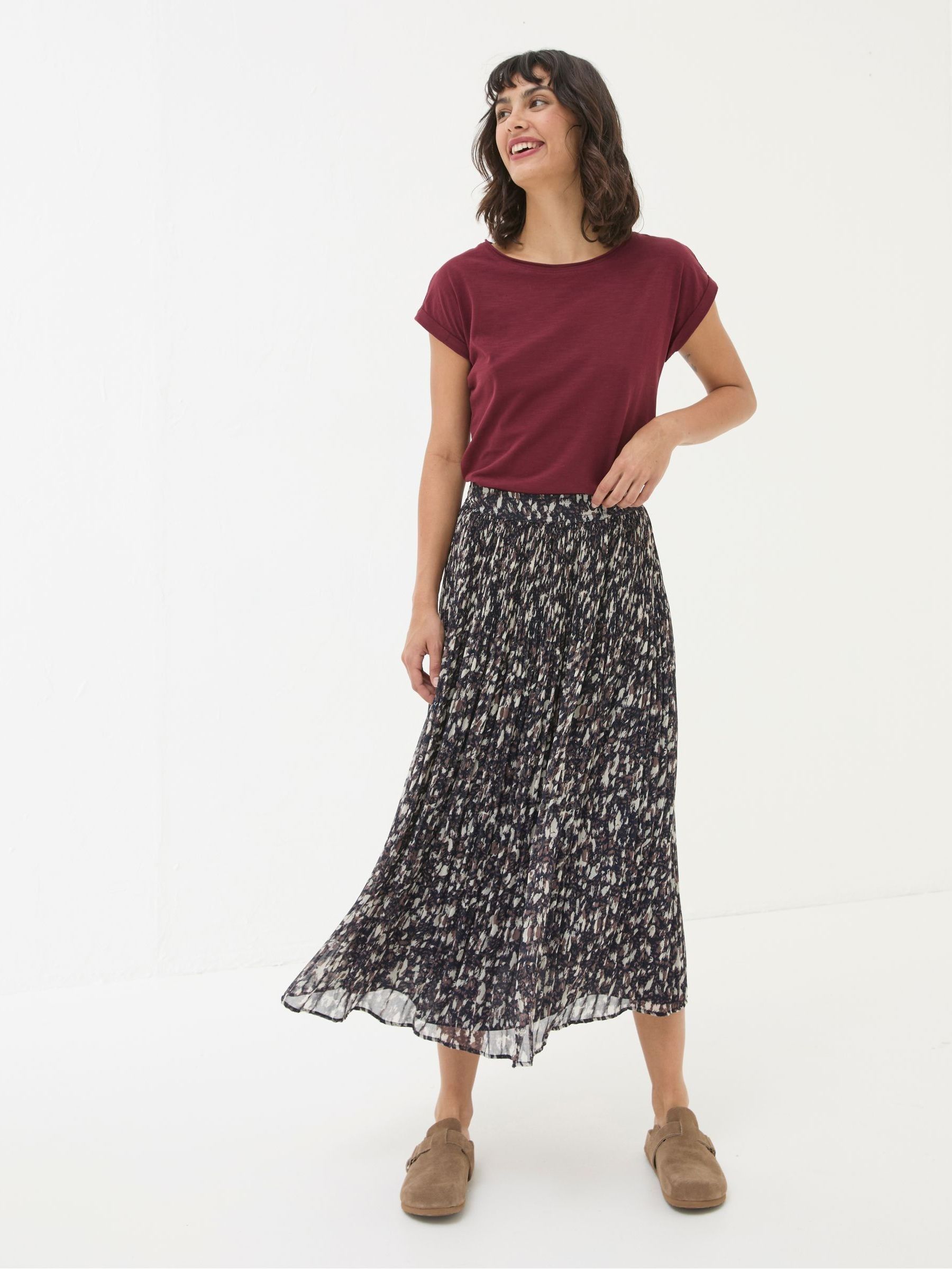 Pleated Midi Skirt
